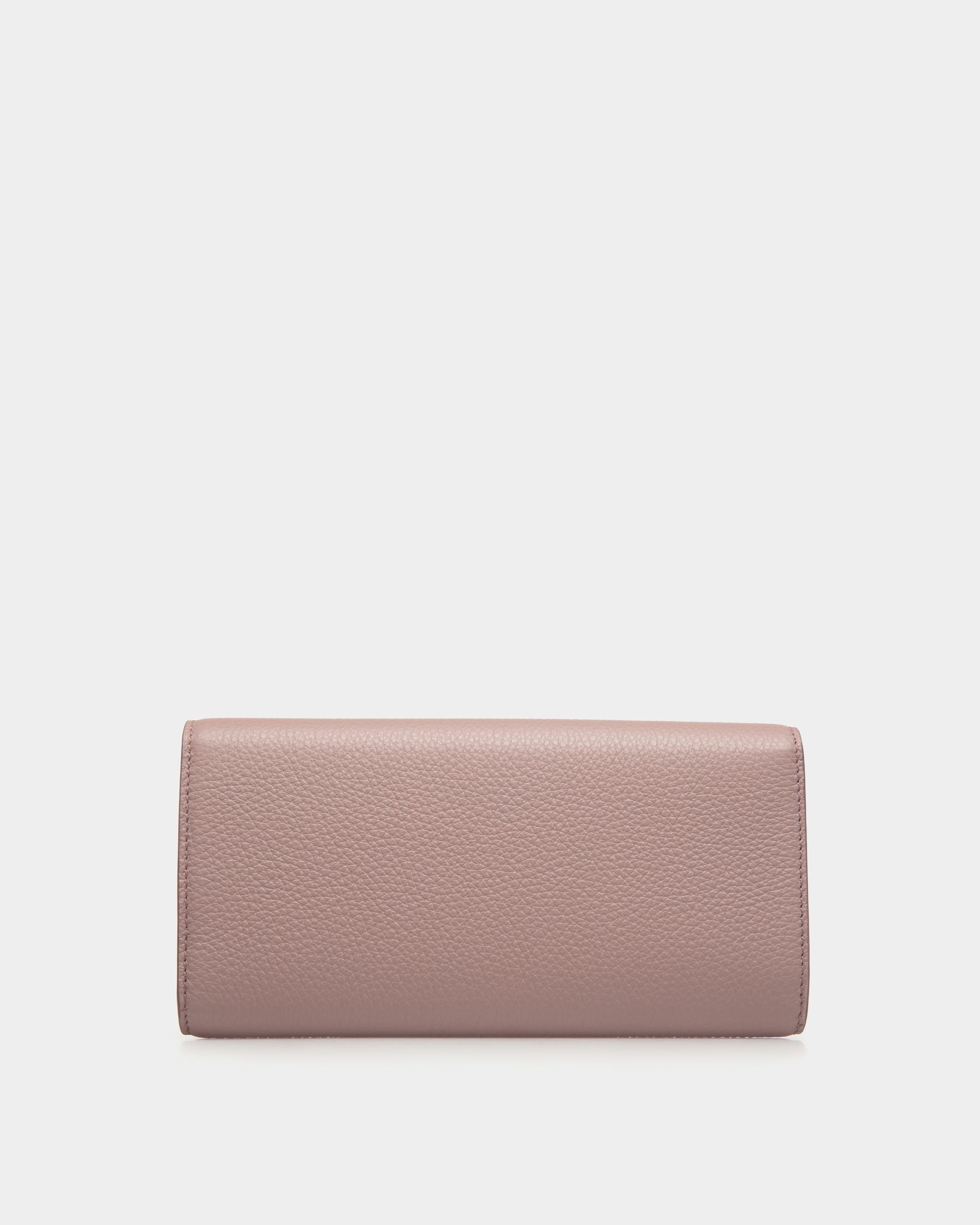 Portefeuille Continental En Cuir Grainé Rose - Femme - Bally - 02