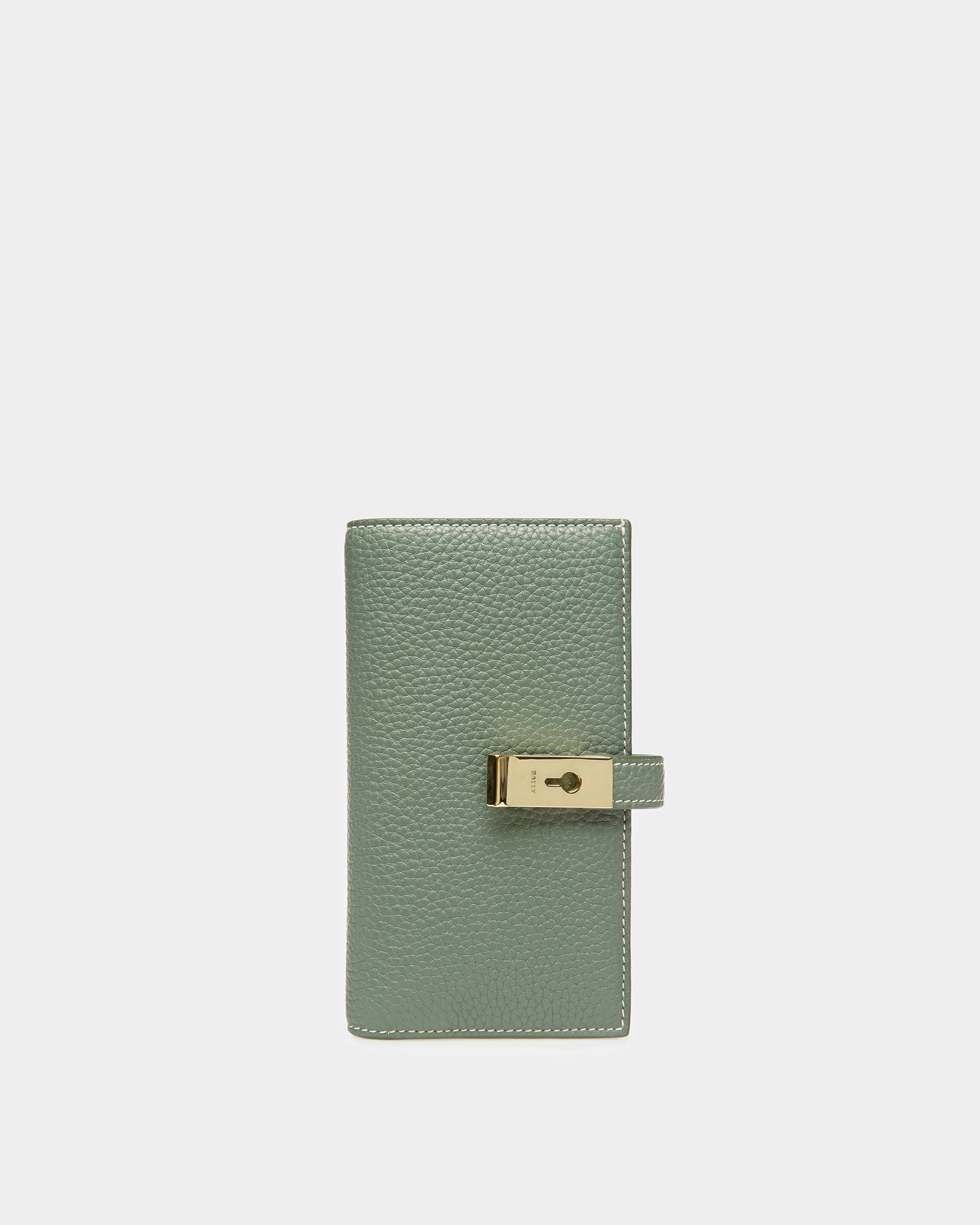 Amber Portefeuille En Cuir Vert Sauge - Femme - Bally - 01