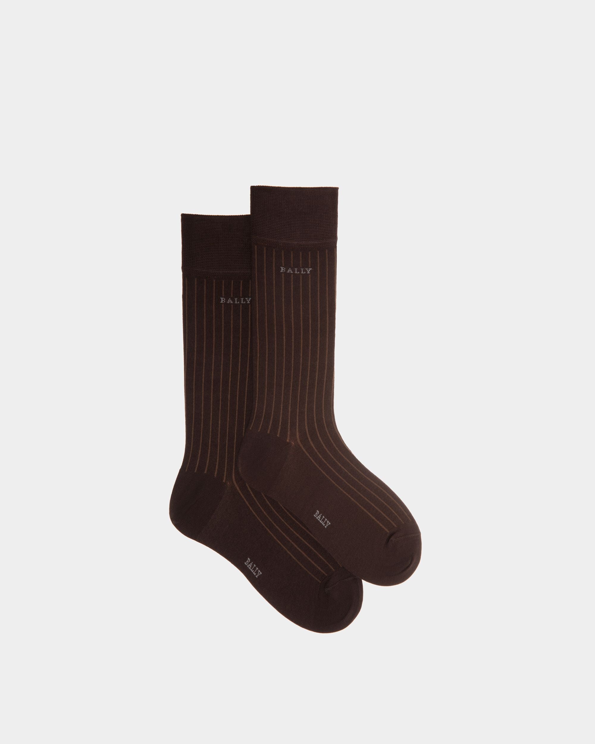 Socks In Brown Cotton - Homme - Bally - 01