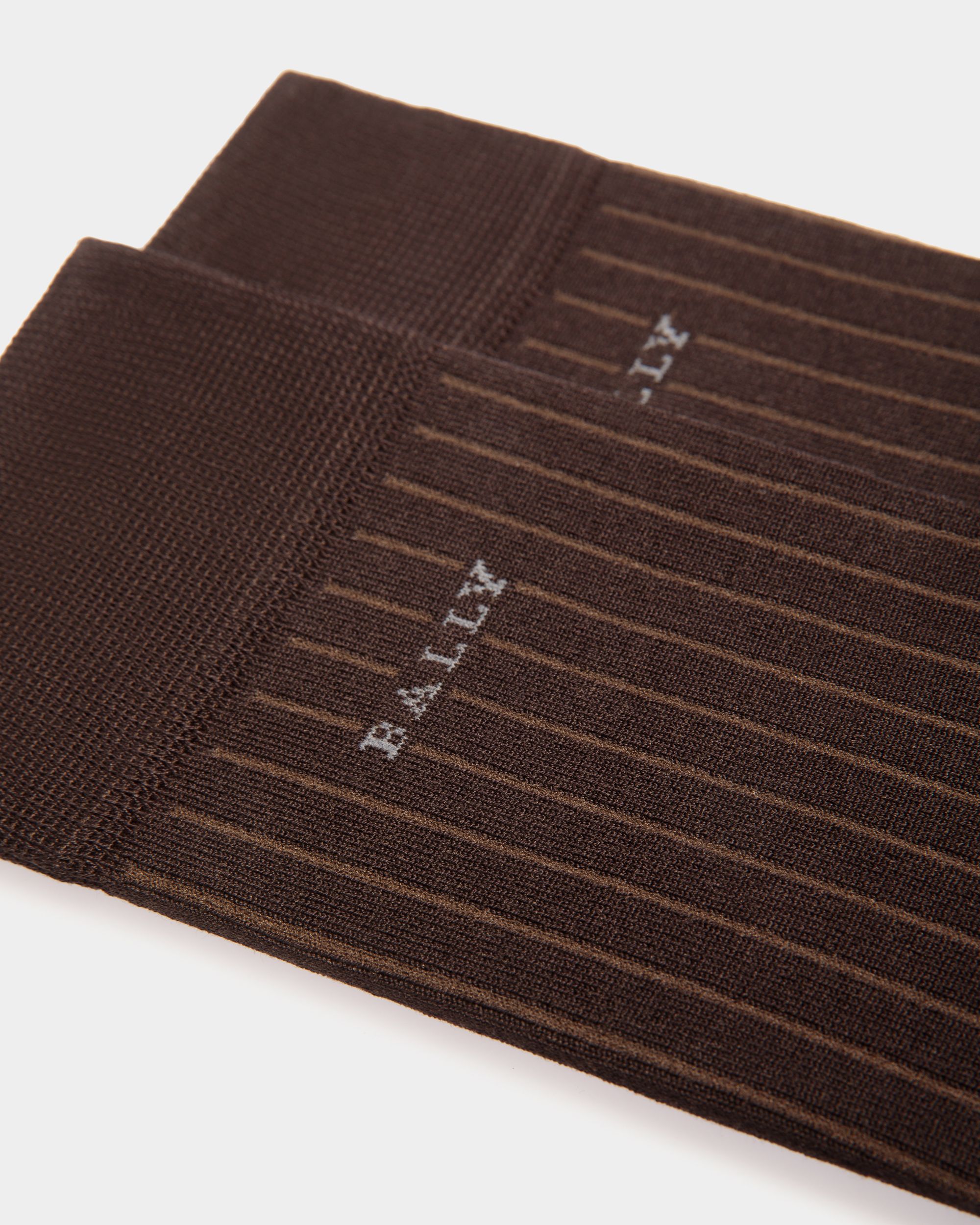 Socks In Brown Cotton - Homme - Bally - 02