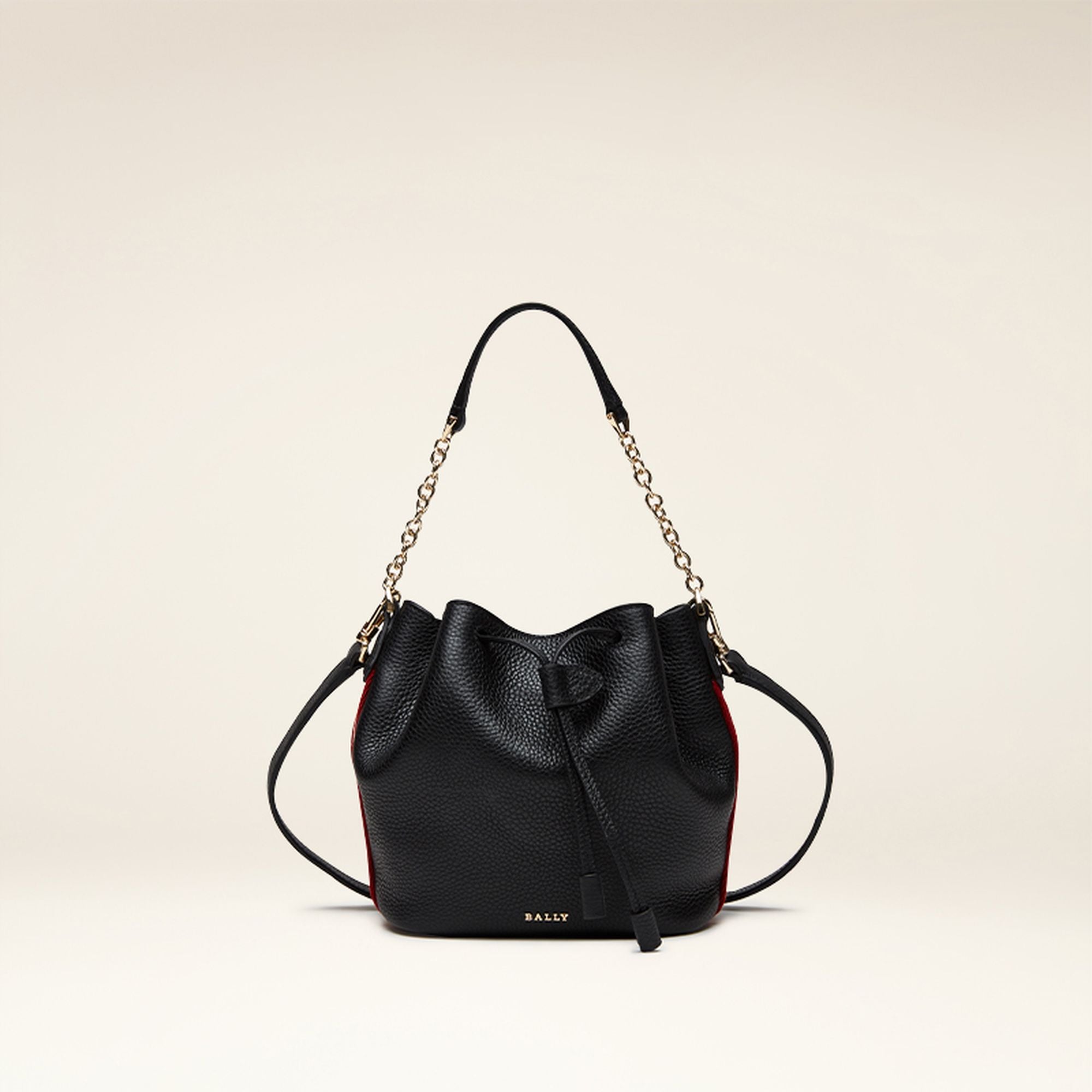 Women's Black Bucket Bag Shoulder Bag - Femme - Bally - 01