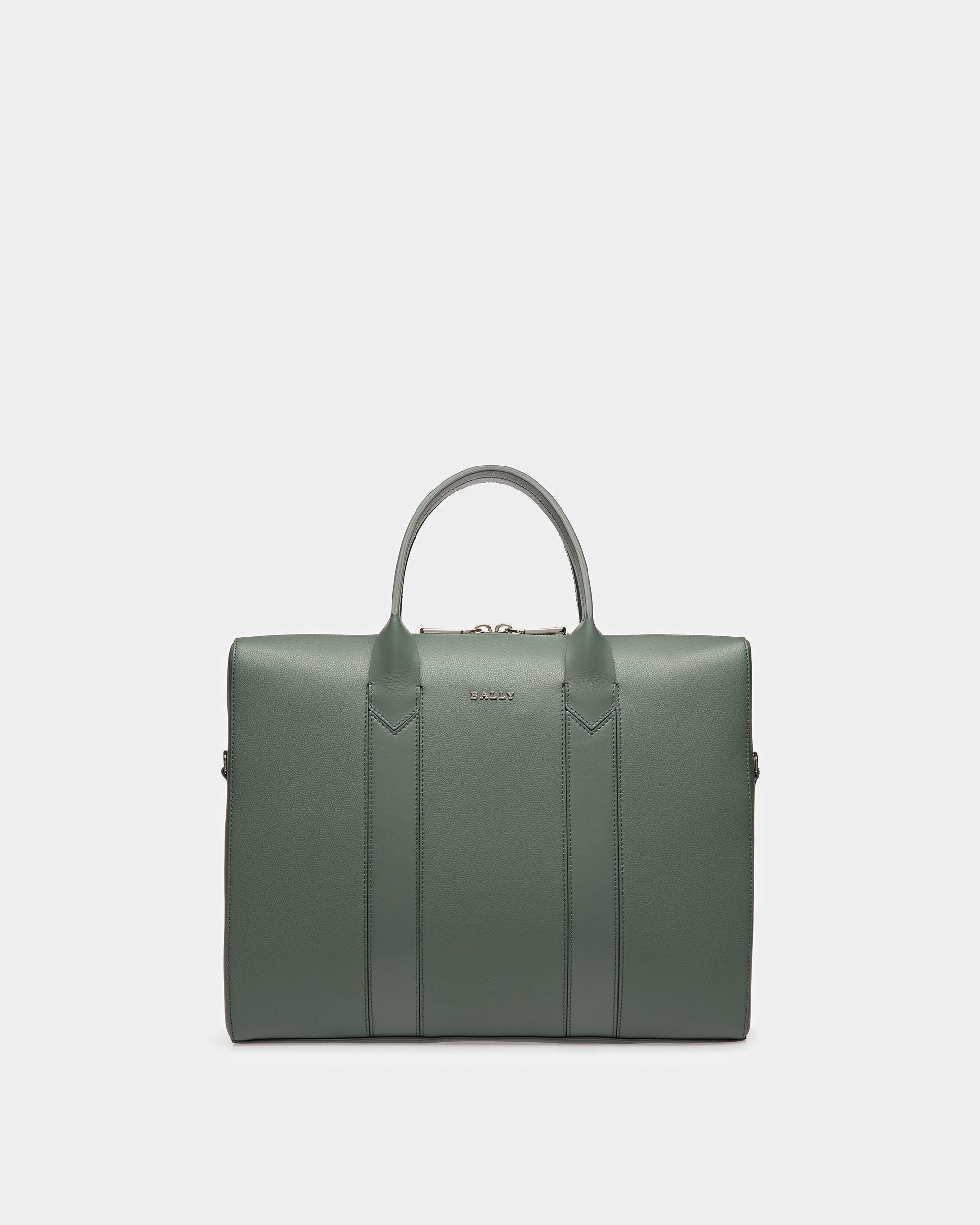 Elter Business Bag Aus Leder In Salbei Und Palladium - Herren - Bally - 01