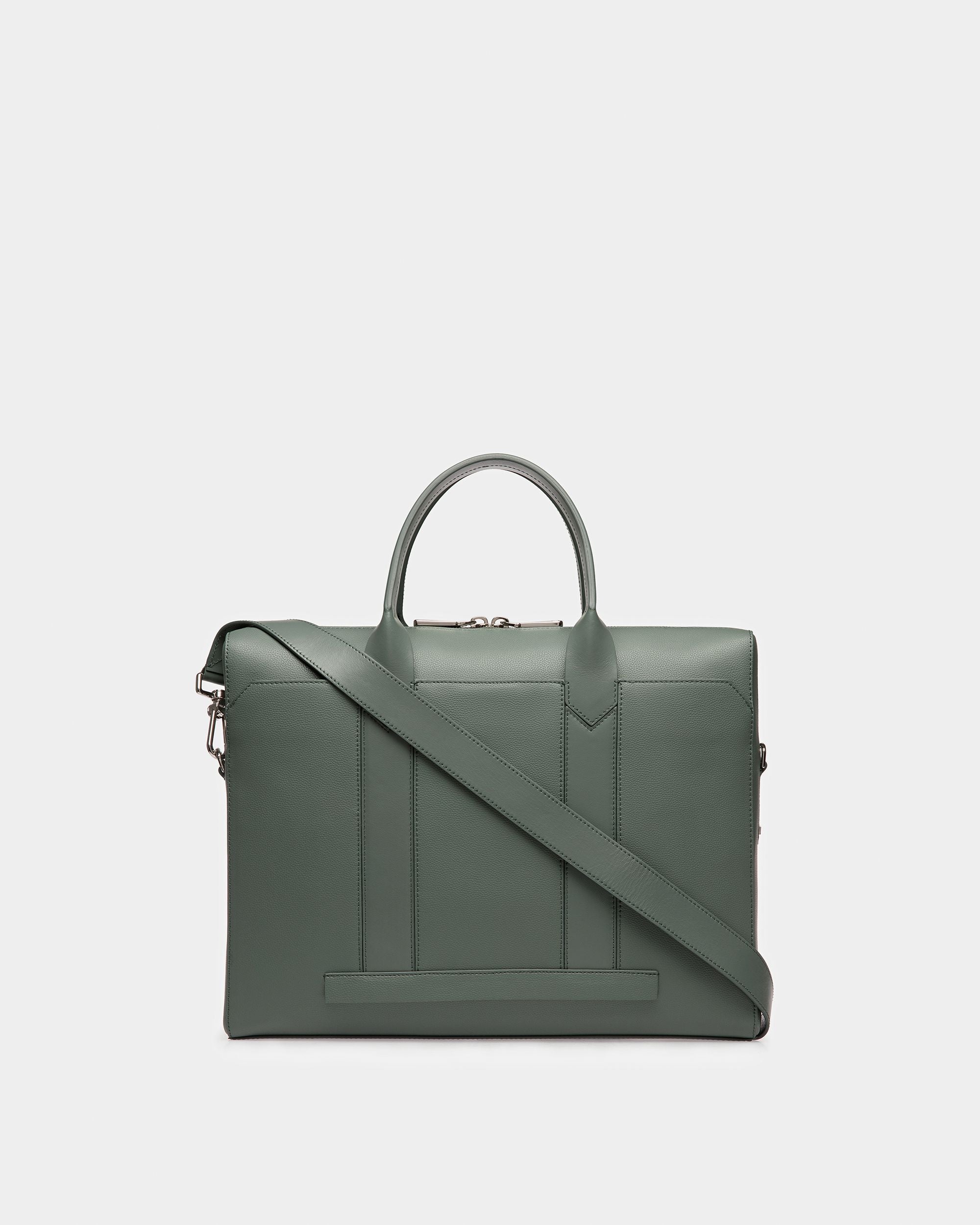 Elter Business Bag Aus Leder In Salbei Und Palladium - Herren - Bally - 02