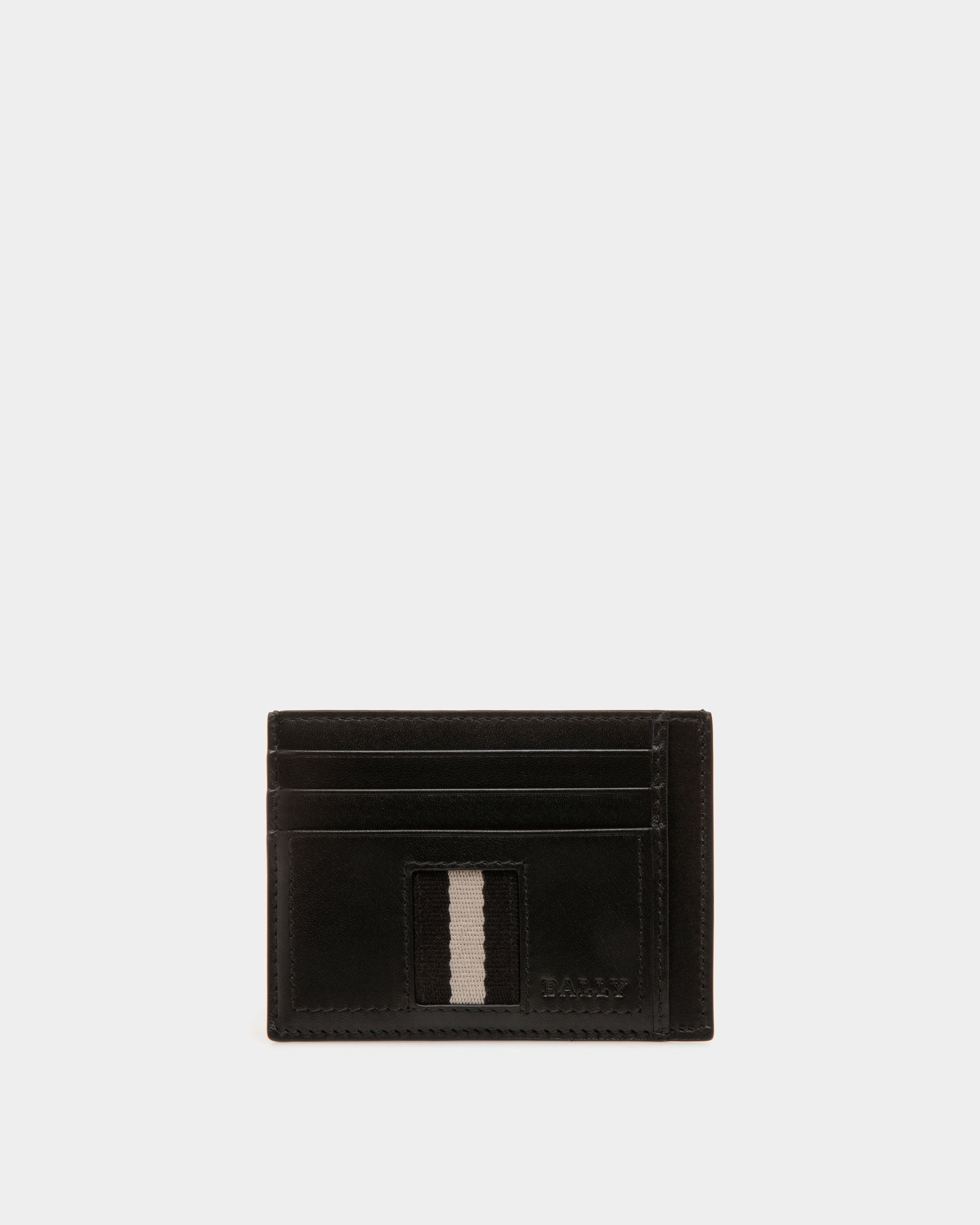 Business Card Holder In Black Leather - Herren - Bally - 01