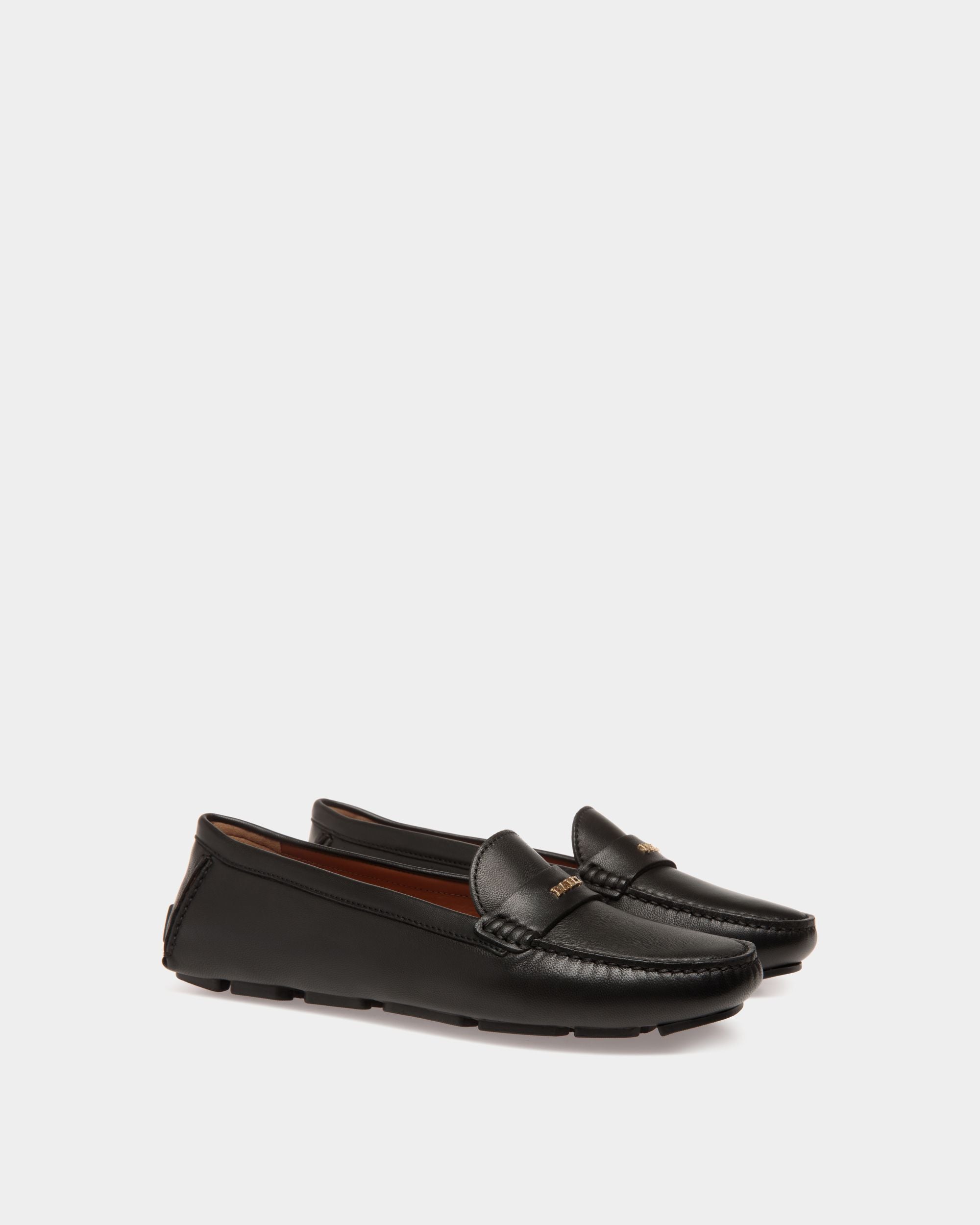 Chaussure Driver En Cuir Noir - Femme - Bally - 02