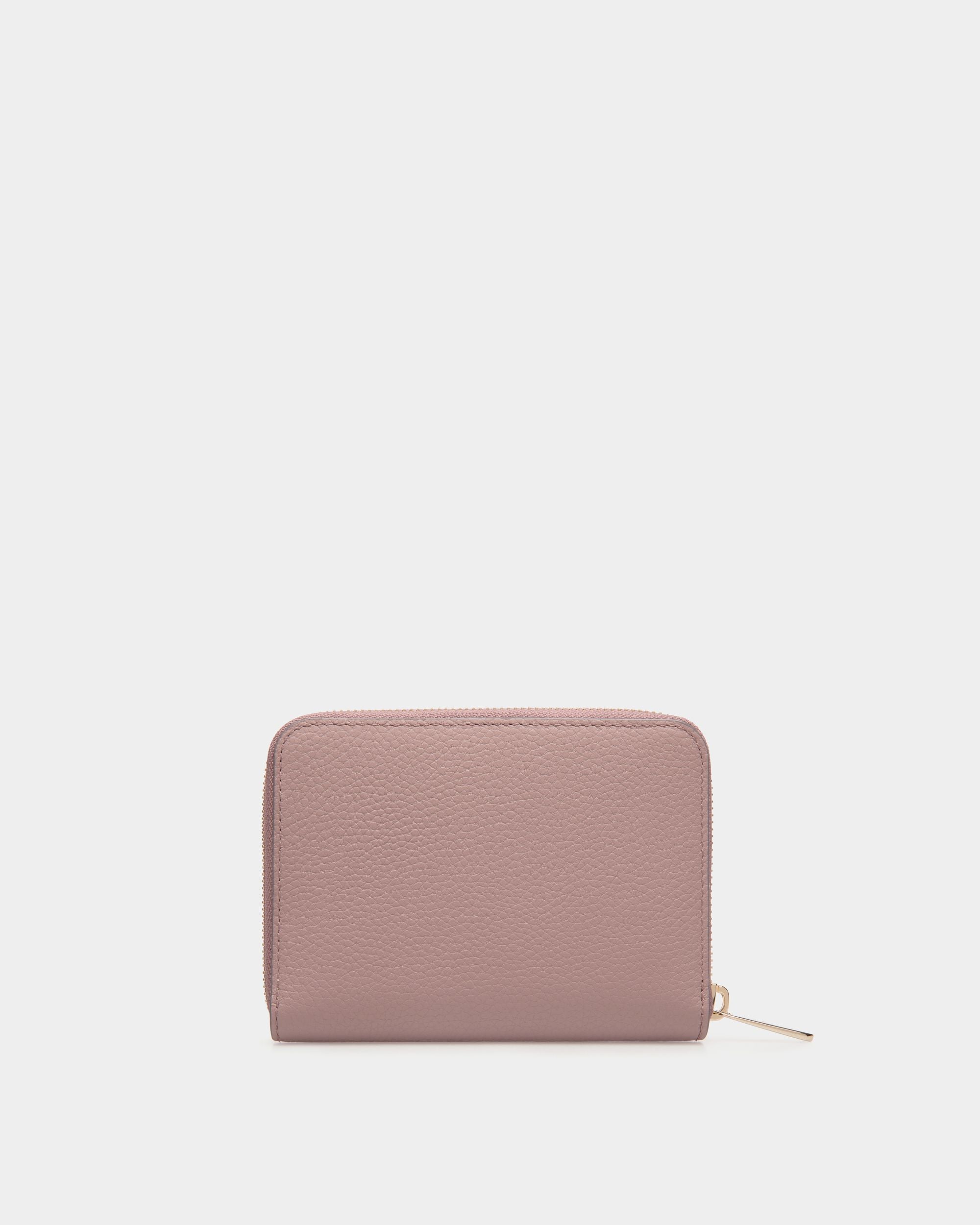 Portefeuille À Contour Zippé En Cuir Grainé Rose - Femme - Bally - 02