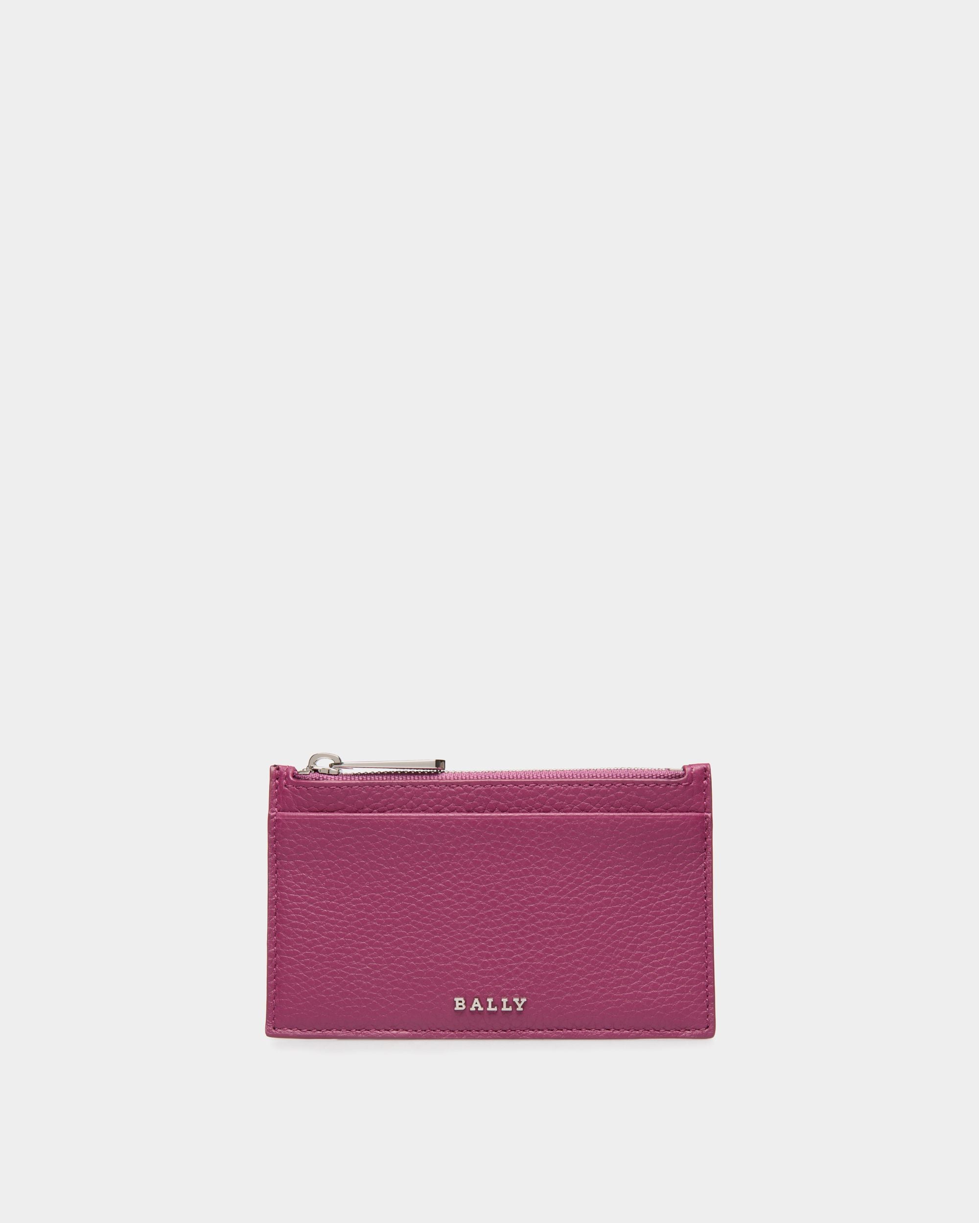 Porte-Cartes De Visite En Cuir Grainé Rose - Femme - Bally - 01