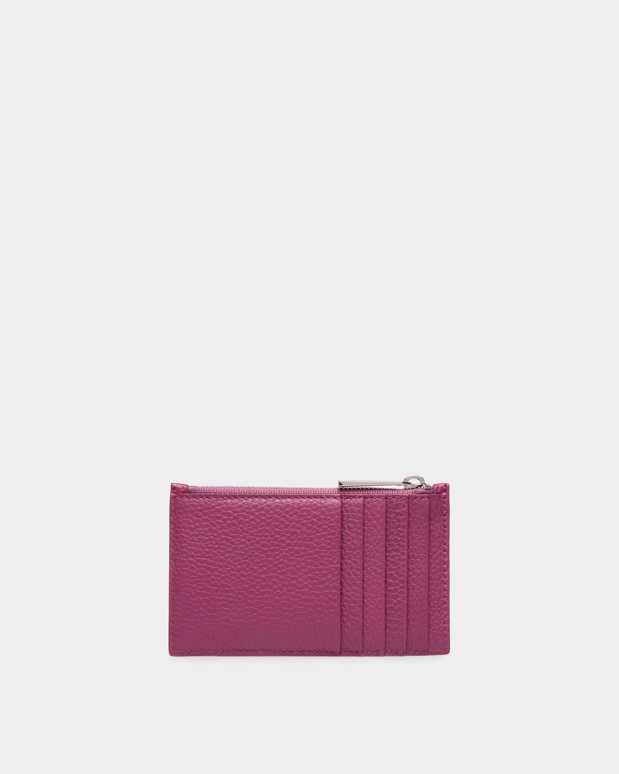 Porte-Cartes De Visite En Cuir Grainé Rose - Femme - Bally - 02