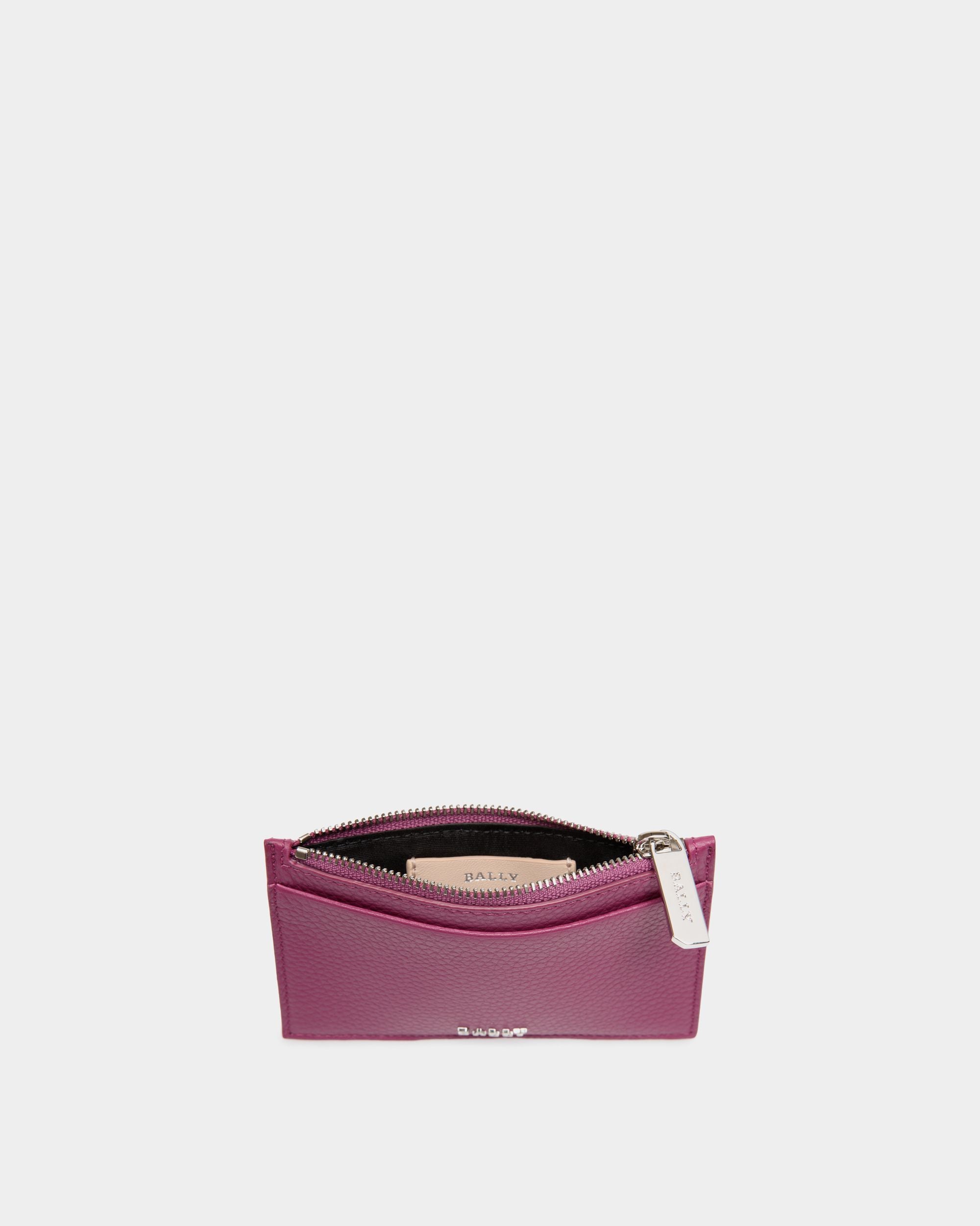 Porte-Cartes De Visite En Cuir Grainé Rose - Femme - Bally - 03