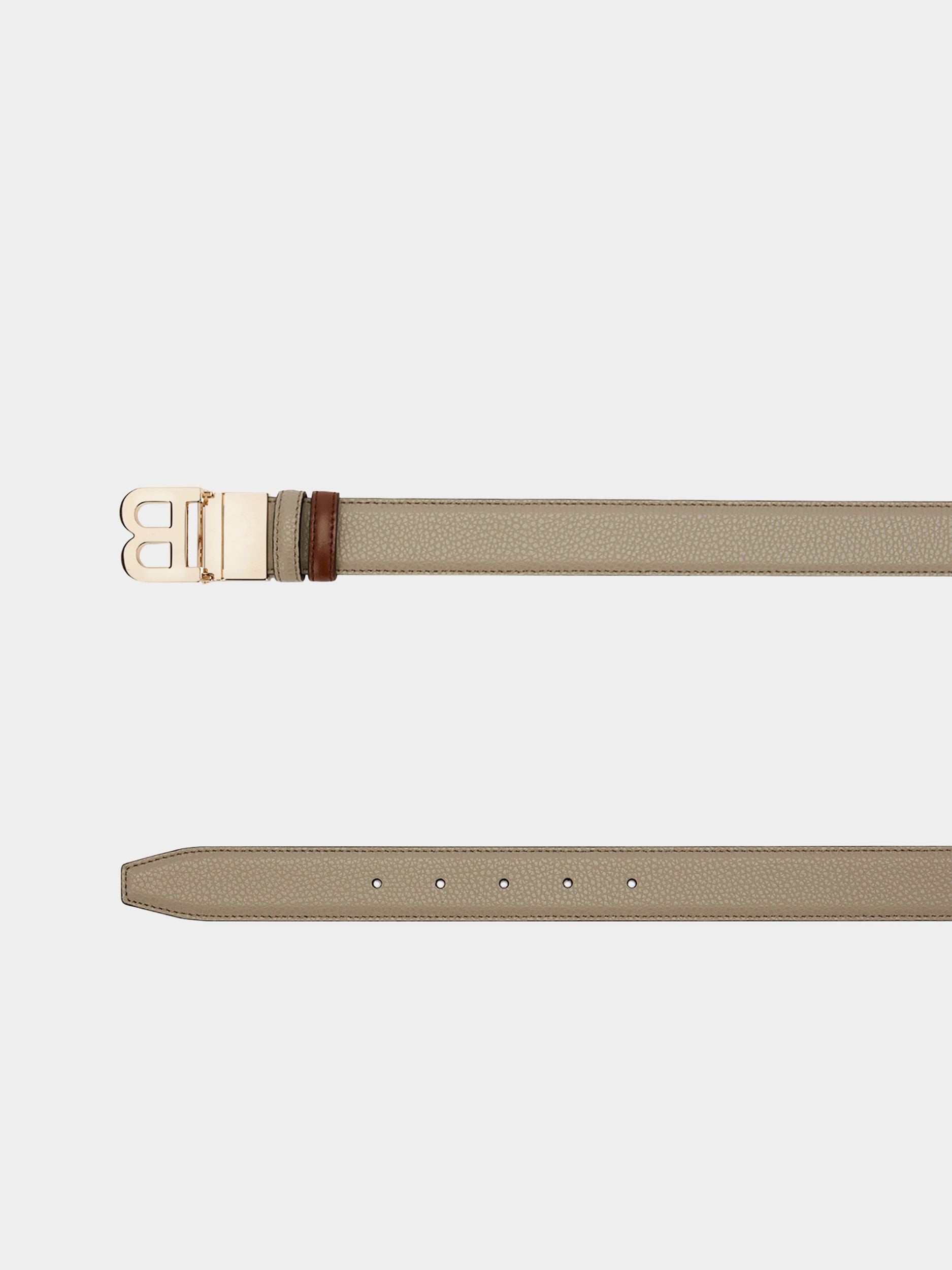 Reversible And Adjustable Belt in Grey Leather - Women's - Bally - 02