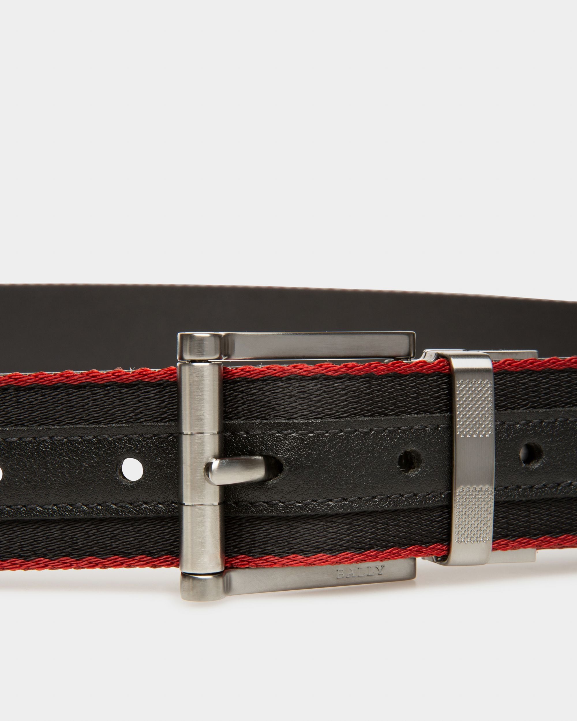 Taylan 35 Mm Breiter Gürtel Aus Leder Und Textil In Schwarz - Herren - Bally - 03