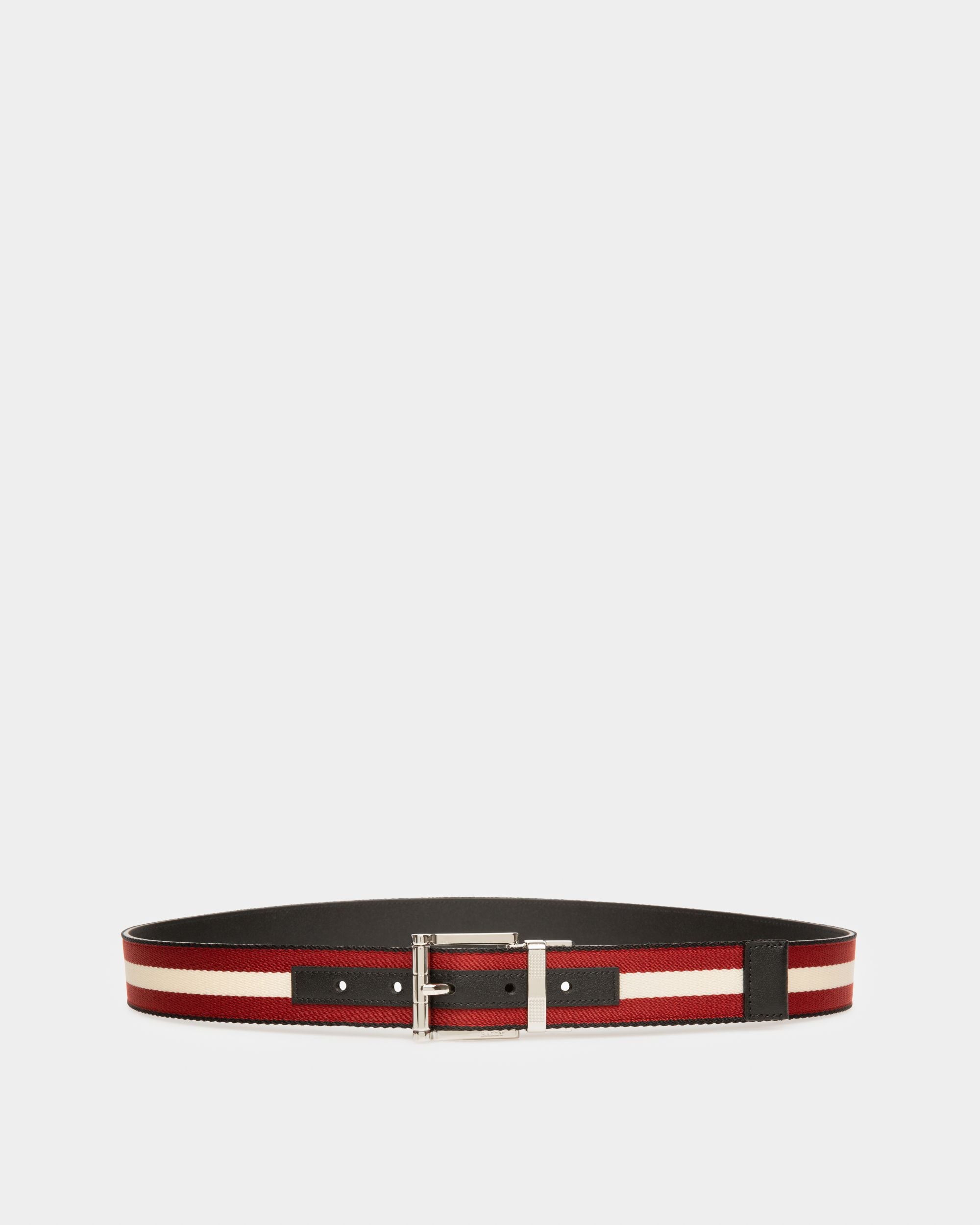 Taylan Ceinture 35 Mm En Cuir Et Tissu Noir - Homme - Bally - 01