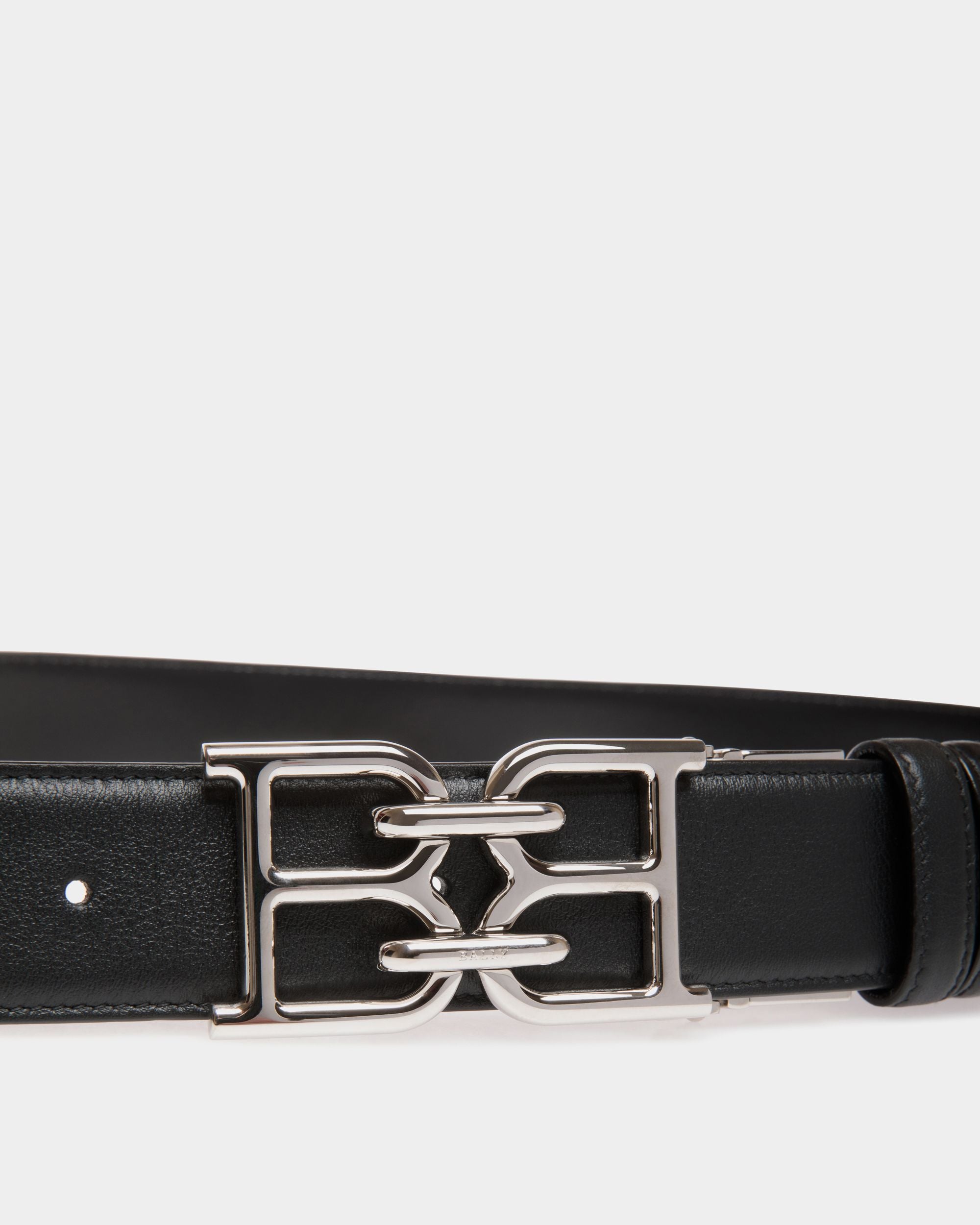 Bally Iconic Buckle Adjustable-Reversible Belt In Black Leather - Homme - Bally - 03