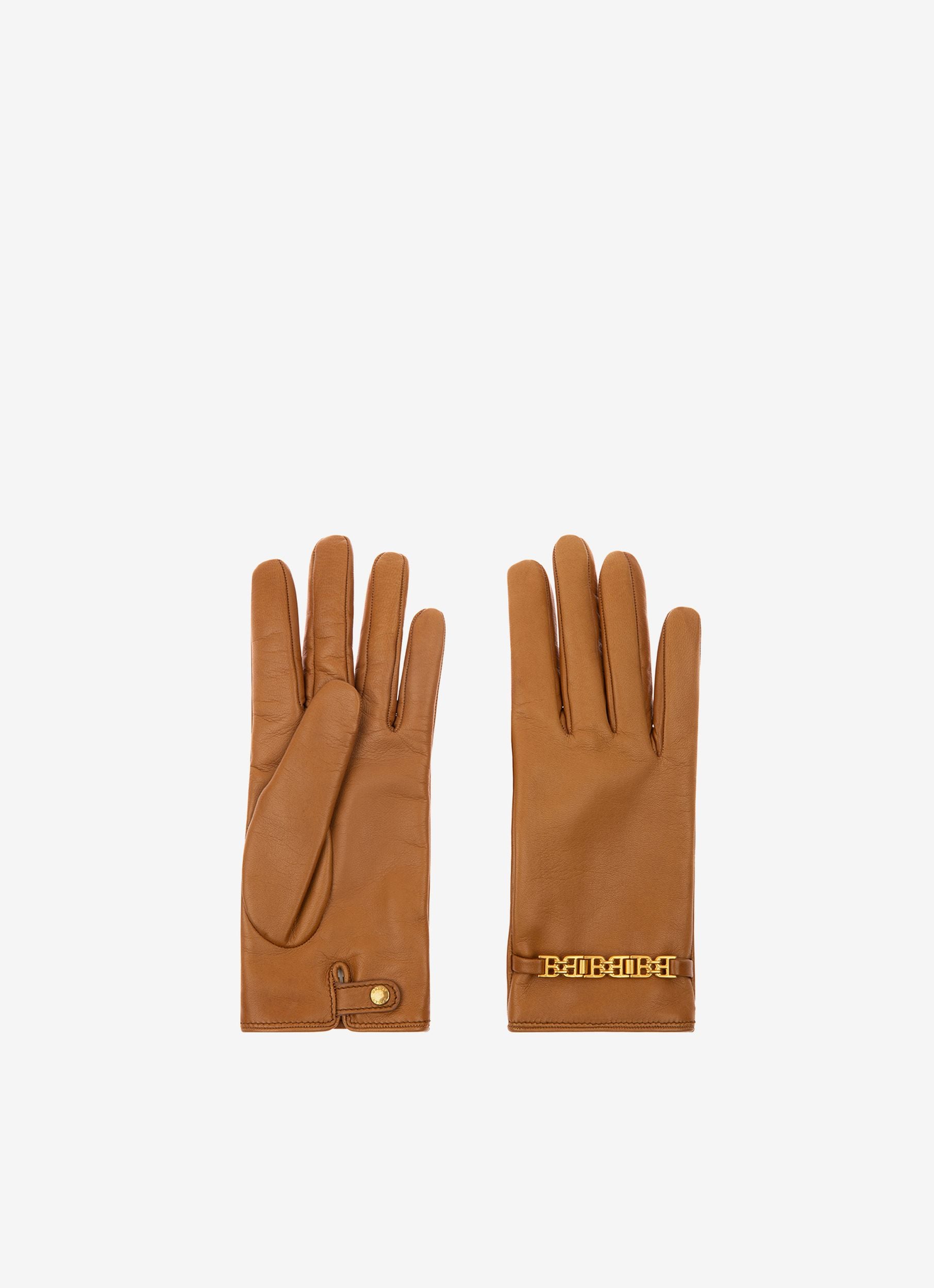 Gants B-Chain En Cuir Marron - Femme - Bally - 01