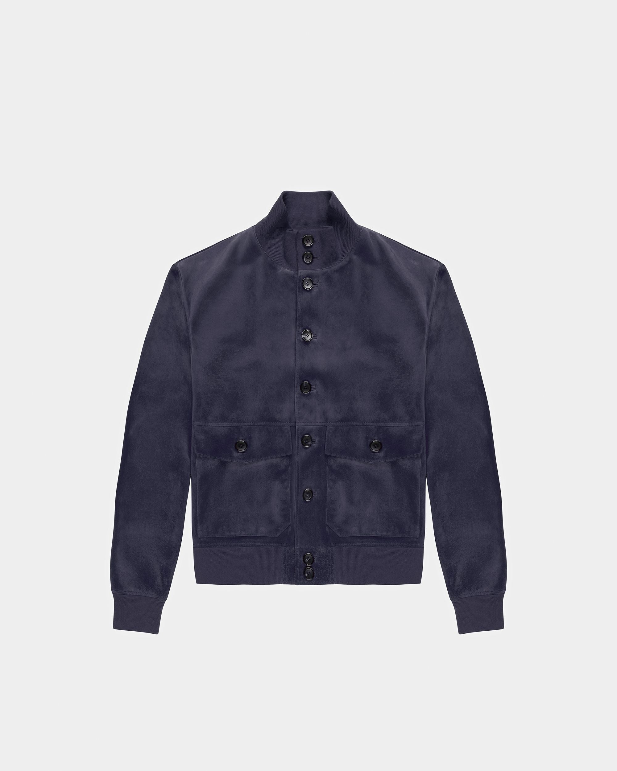 Blouson Bomber En Cuir Bleu - Homme - Bally - 01