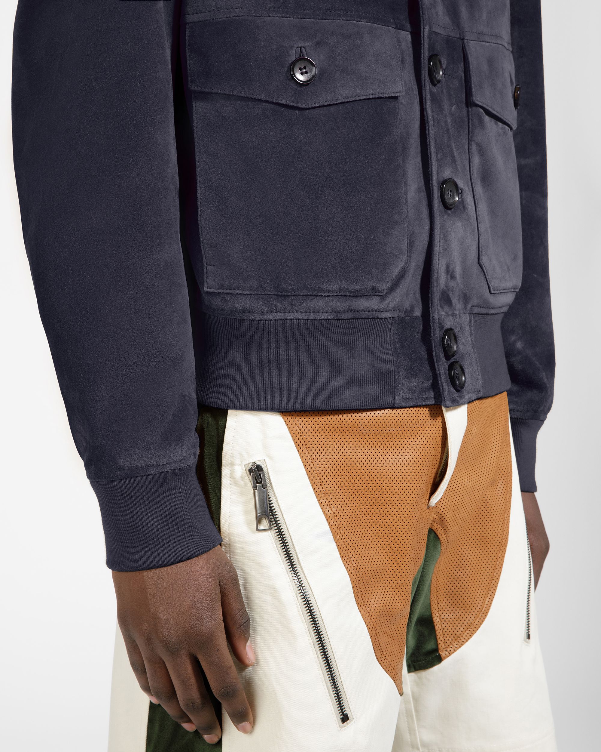 Blouson Bomber En Cuir Bleu - Homme - Bally - 04