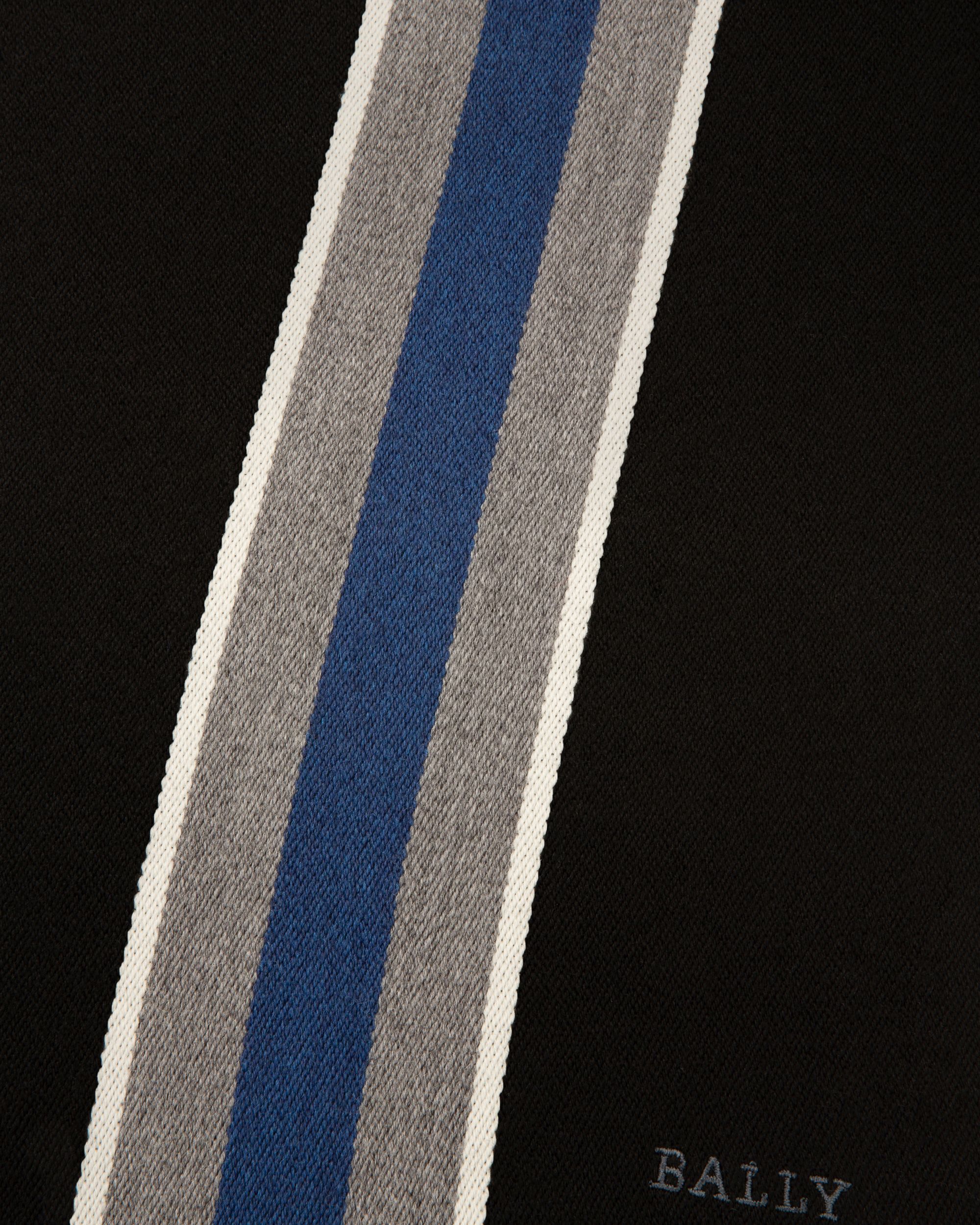 Sciarpa Jacquard A Zigzag In Lana Nera - Uomo - Bally - 02