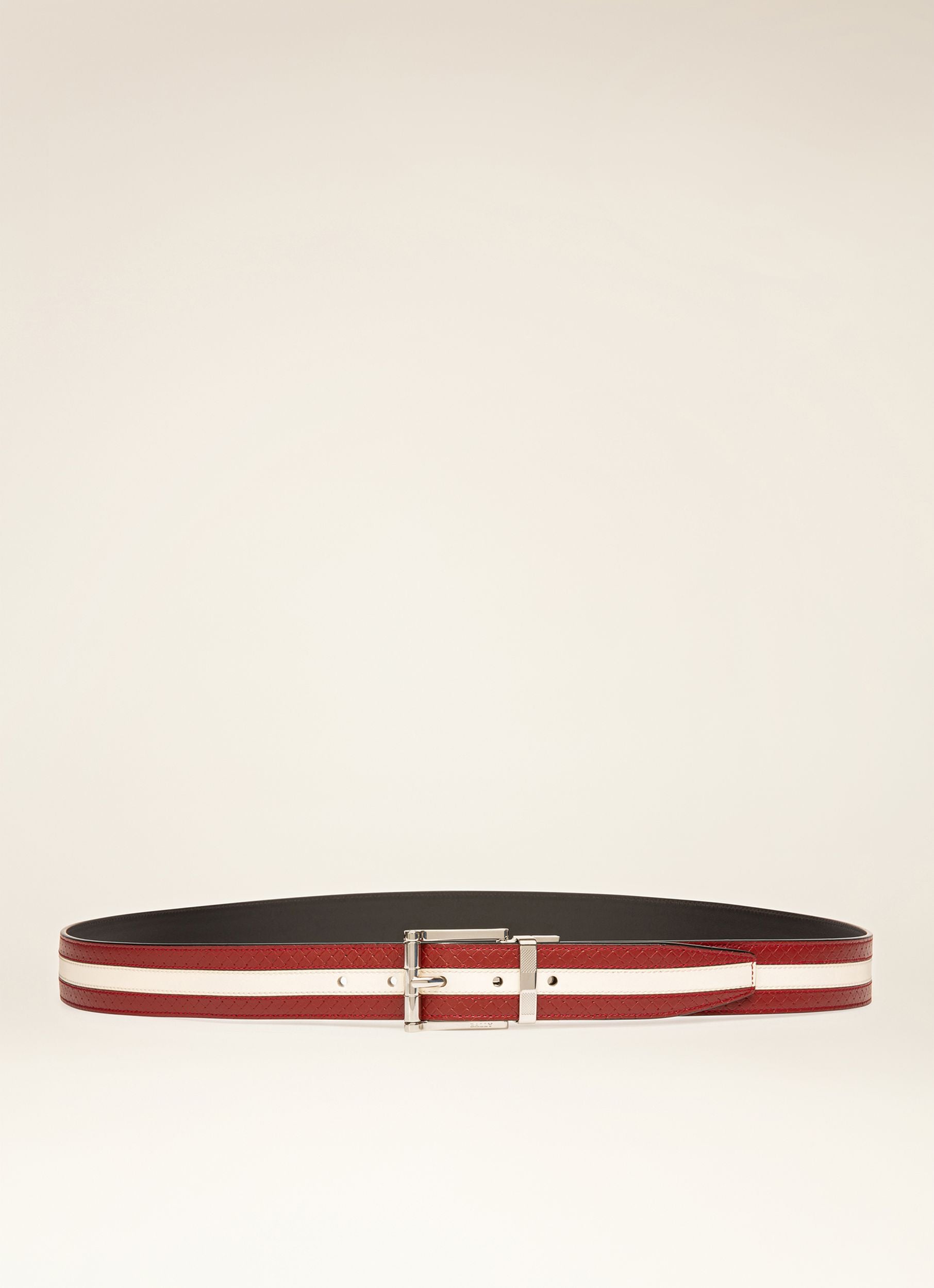 Taylan 35 Mm Breiter Ledergürtel In Bally Red Und Schwarz - Herren - Bally - 01