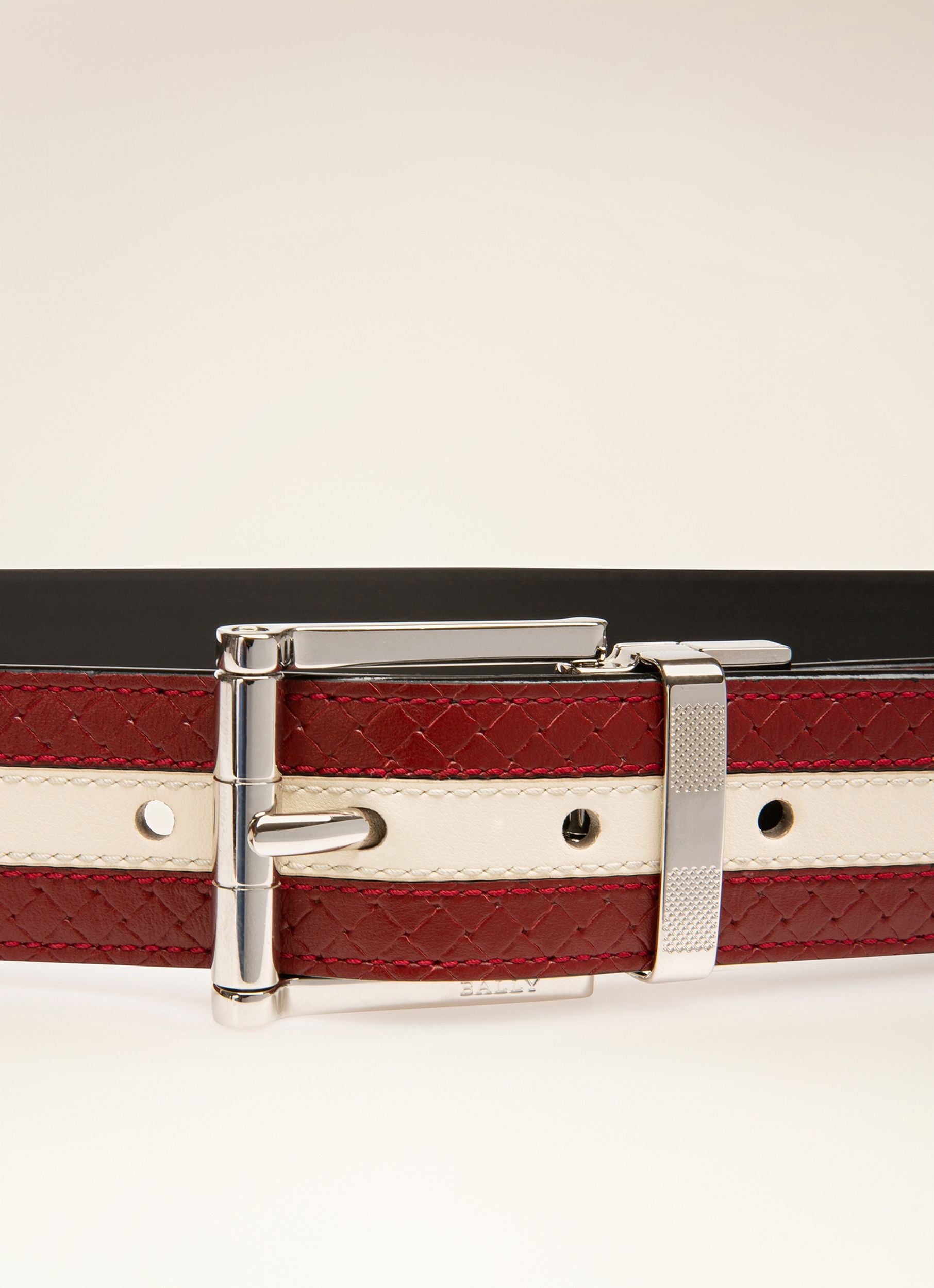 Taylan 35 Mm Breiter Ledergürtel In Bally Red Und Schwarz - Herren - Bally - 02