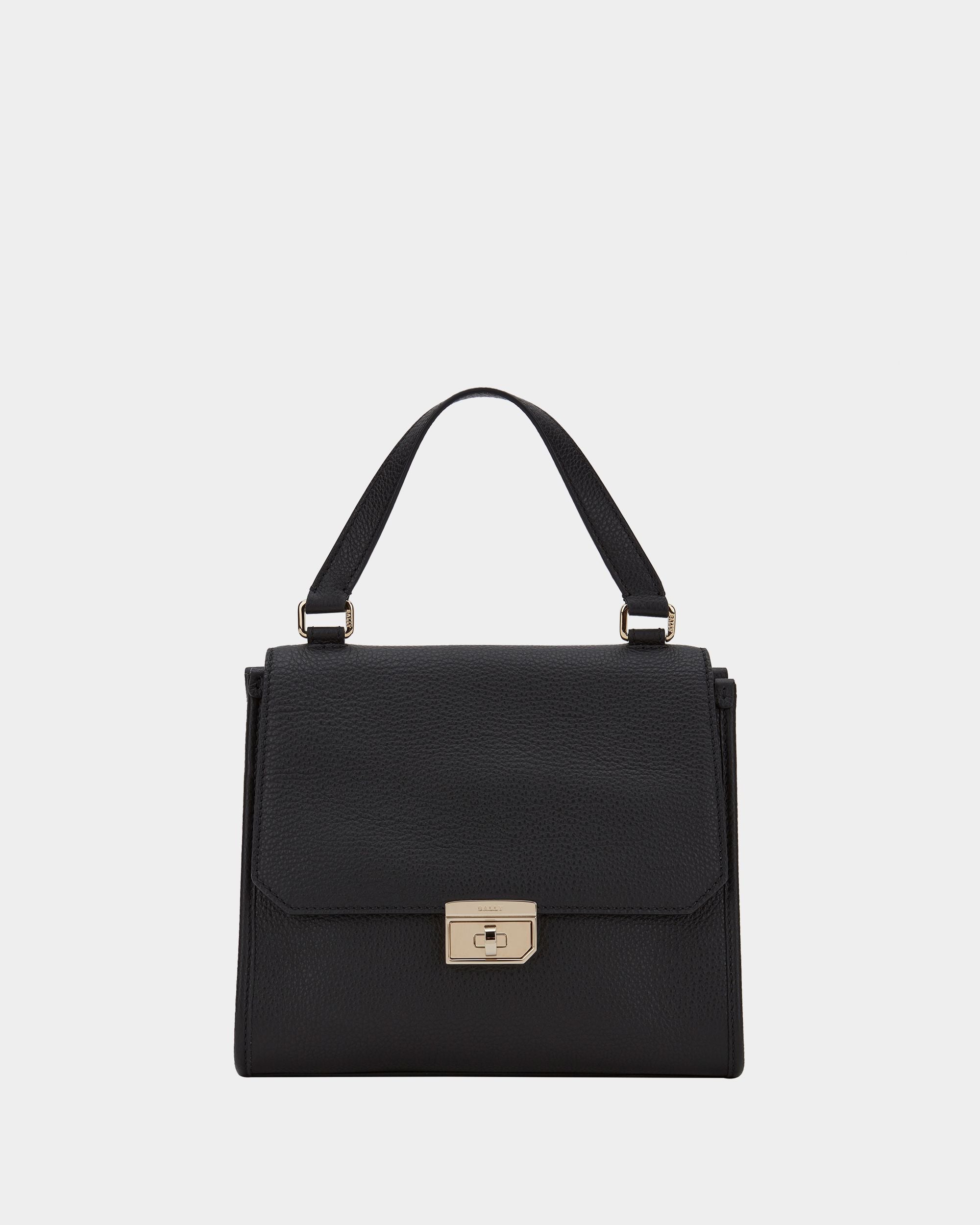 Women's Black Leather Handbag - Femme - Bally - 01