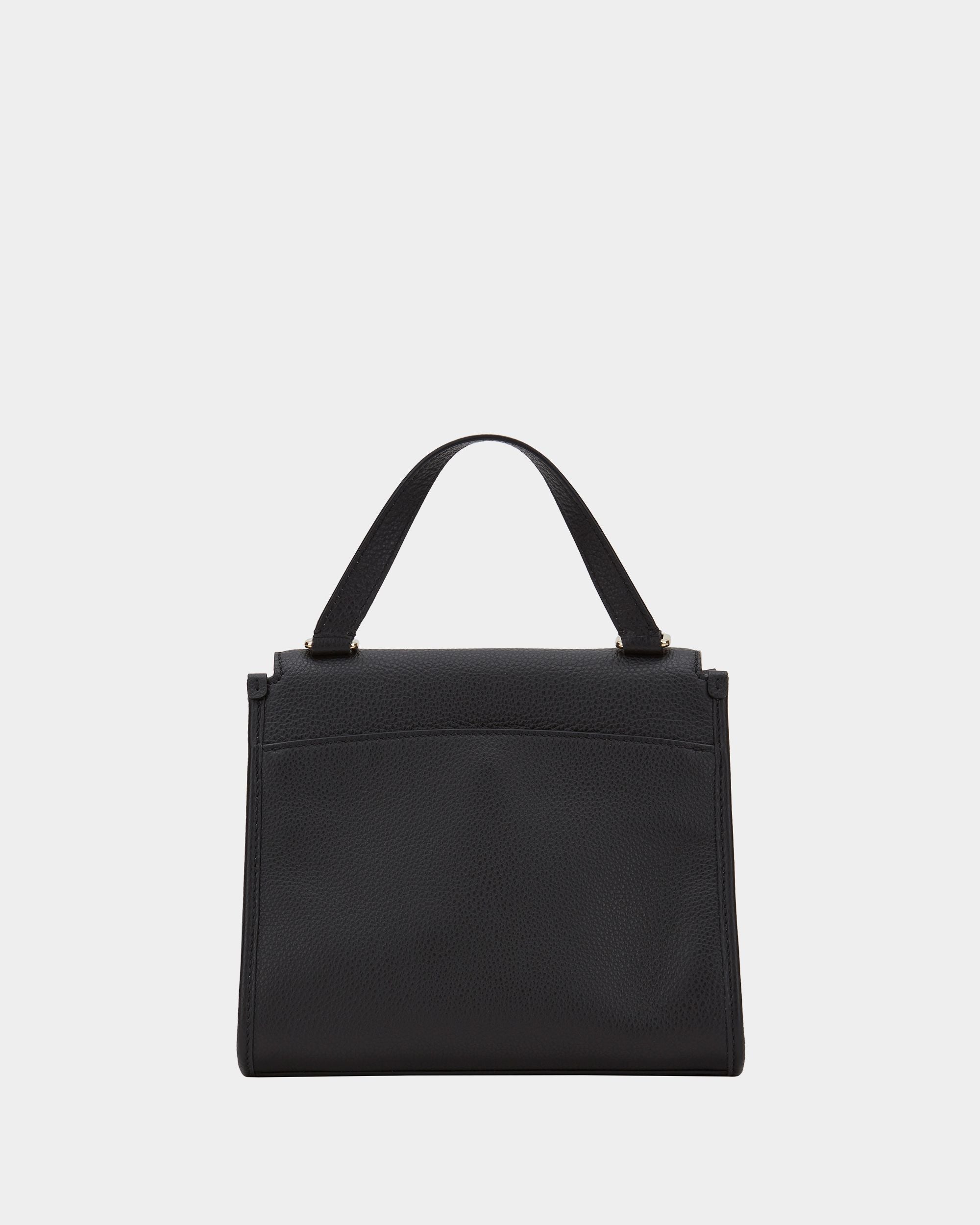 Women's Black Leather Handbag - Femme - Bally - 02
