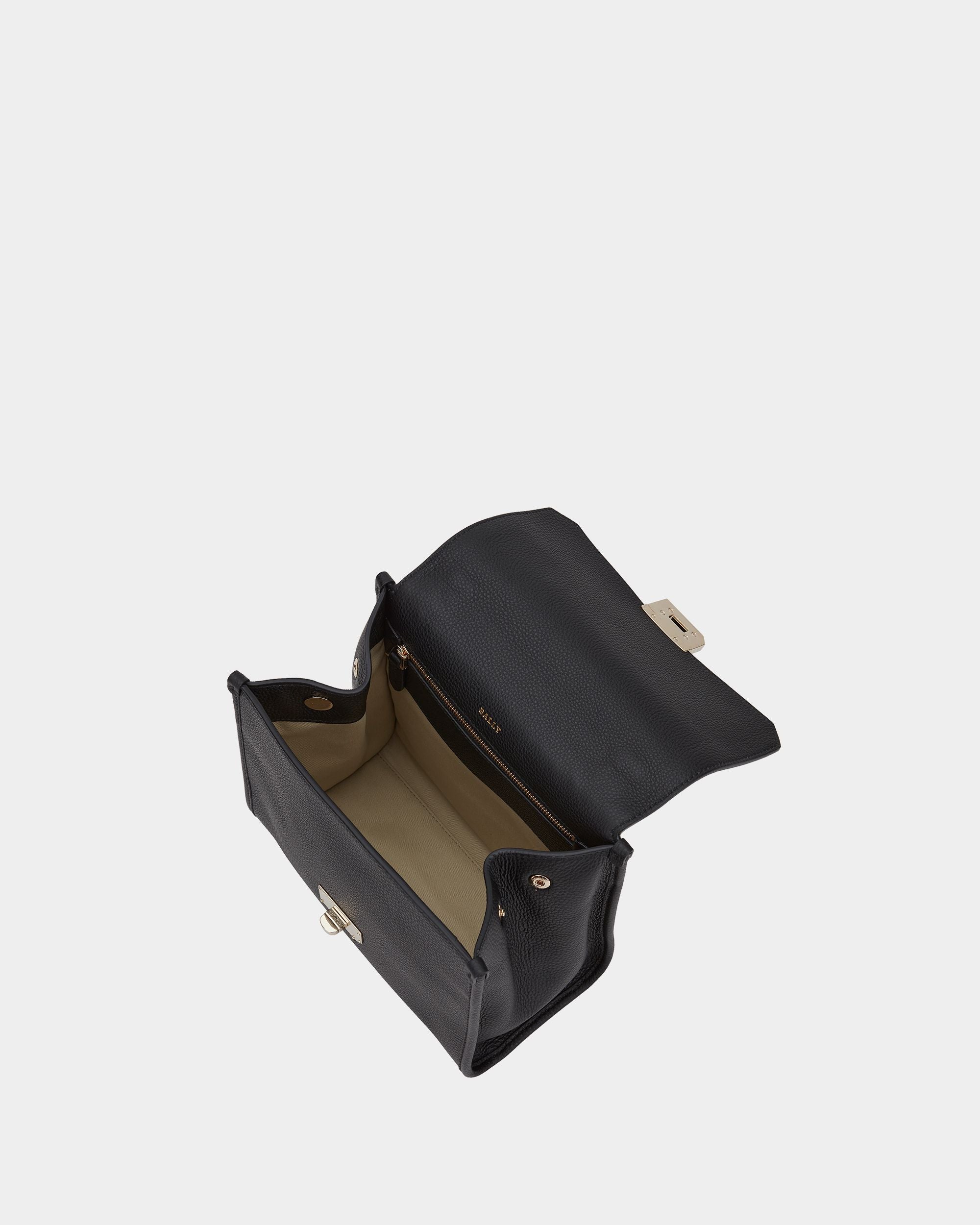 Women's Black Leather Handbag - Femme - Bally - 03
