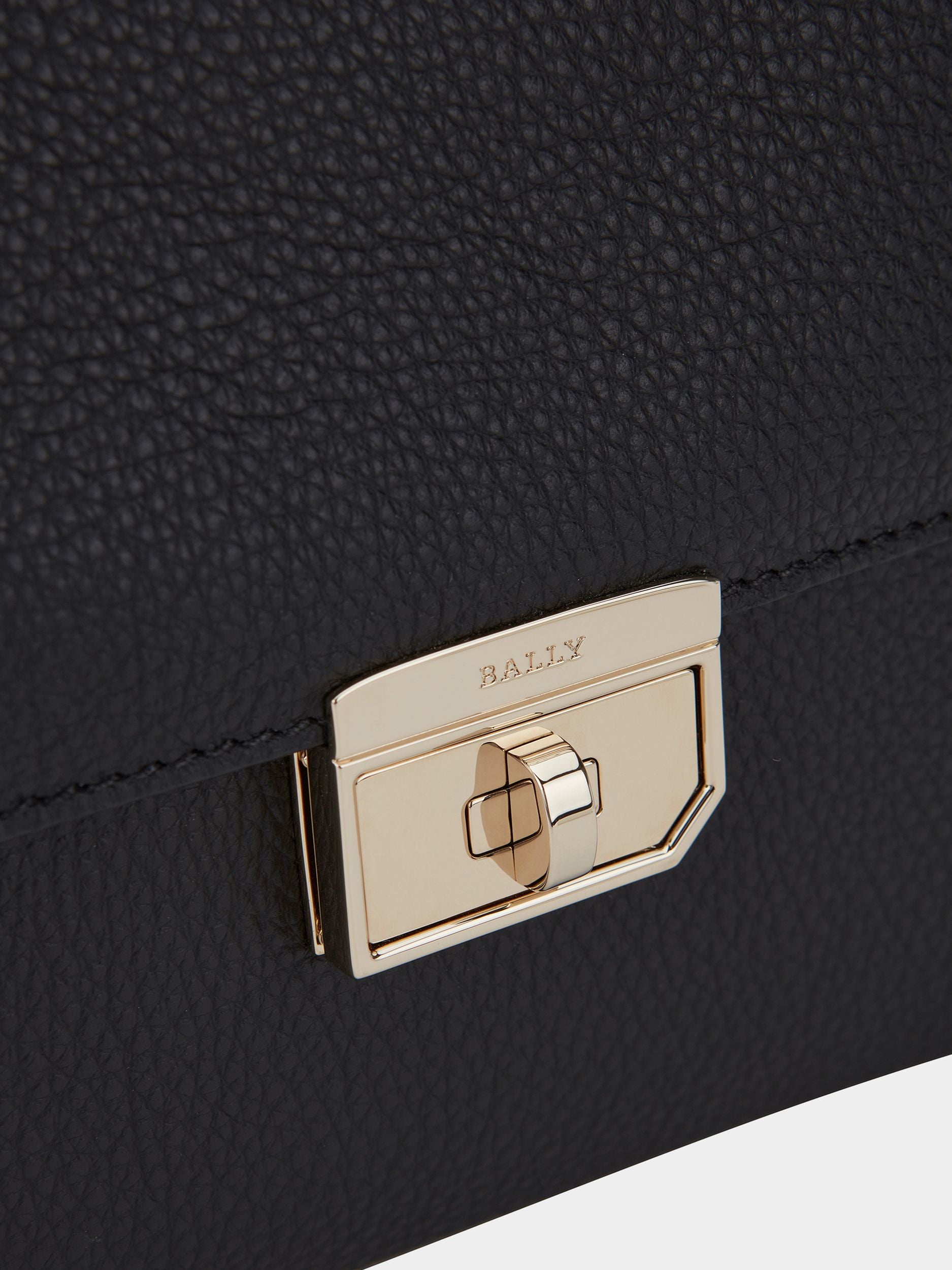Women's Black Leather Handbag - Femme - Bally - 05