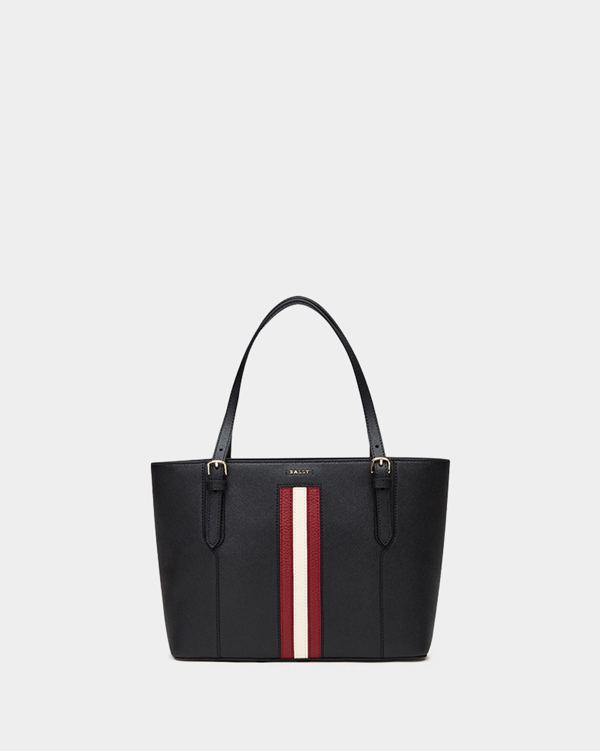 Women's Casual Black Striped Tote Bag - Femme - Bally - 01