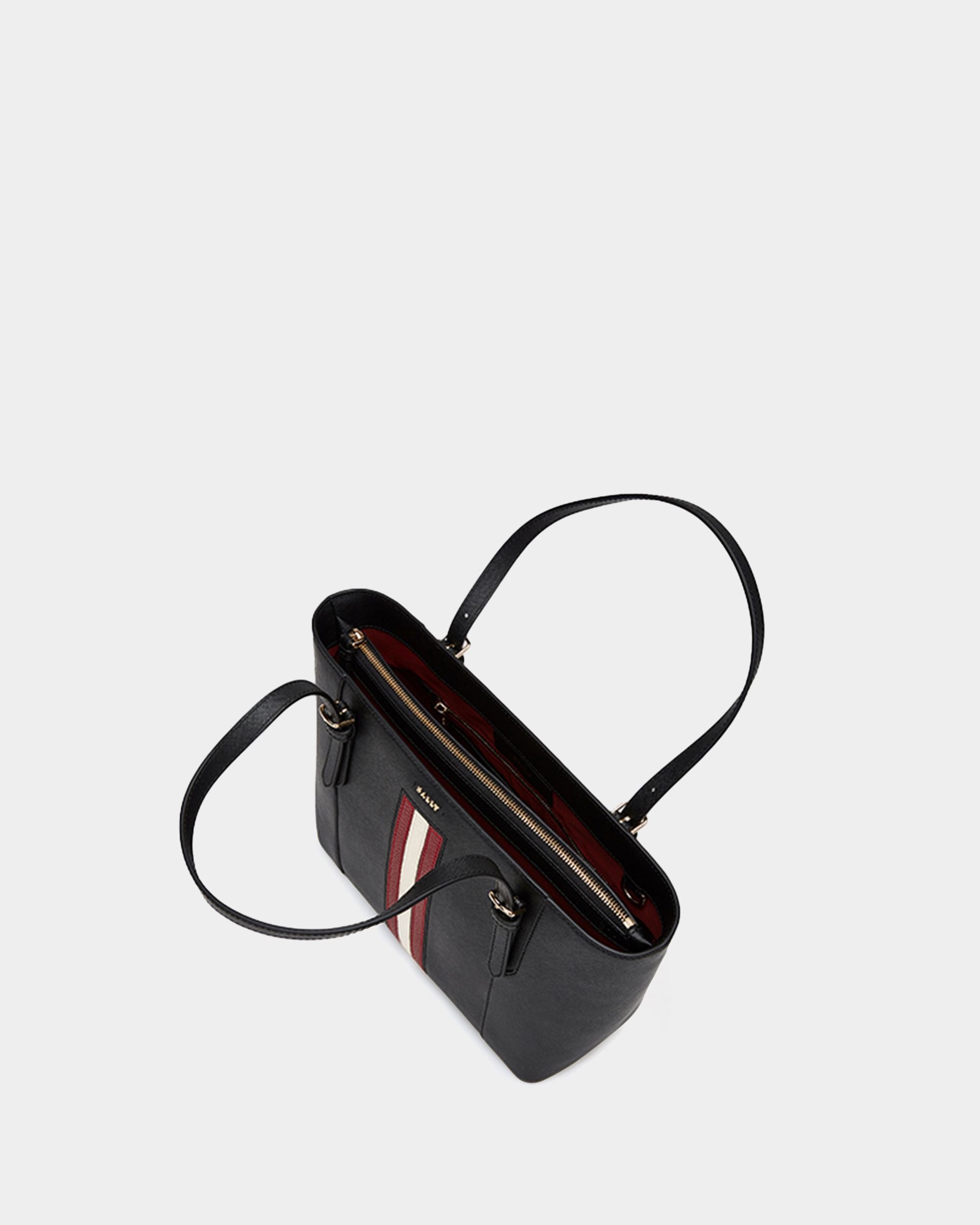 Women's Casual Black Striped Tote Bag - Femme - Bally - 03