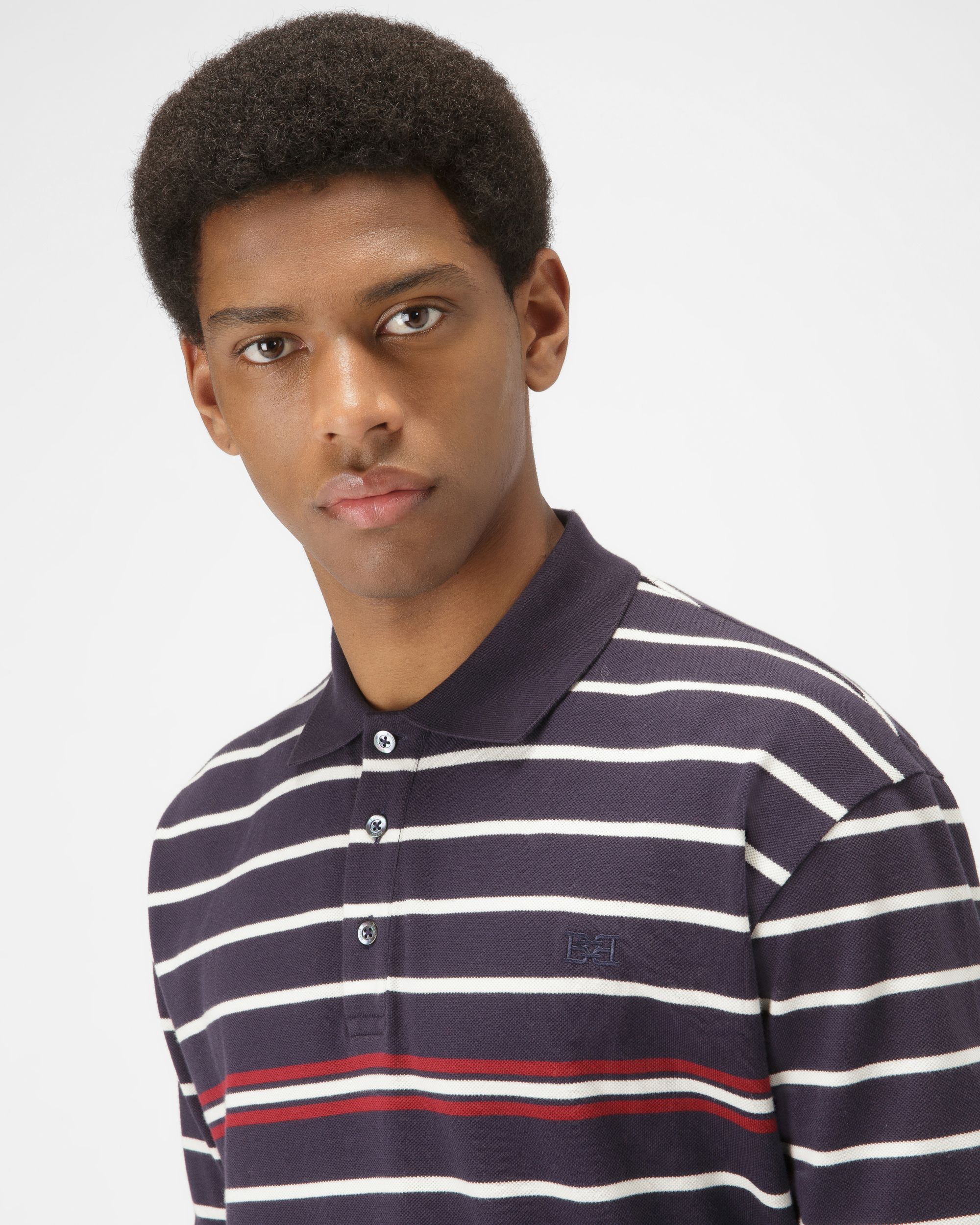 Polo En Coton Bleu Marine - Homme - Bally - 02