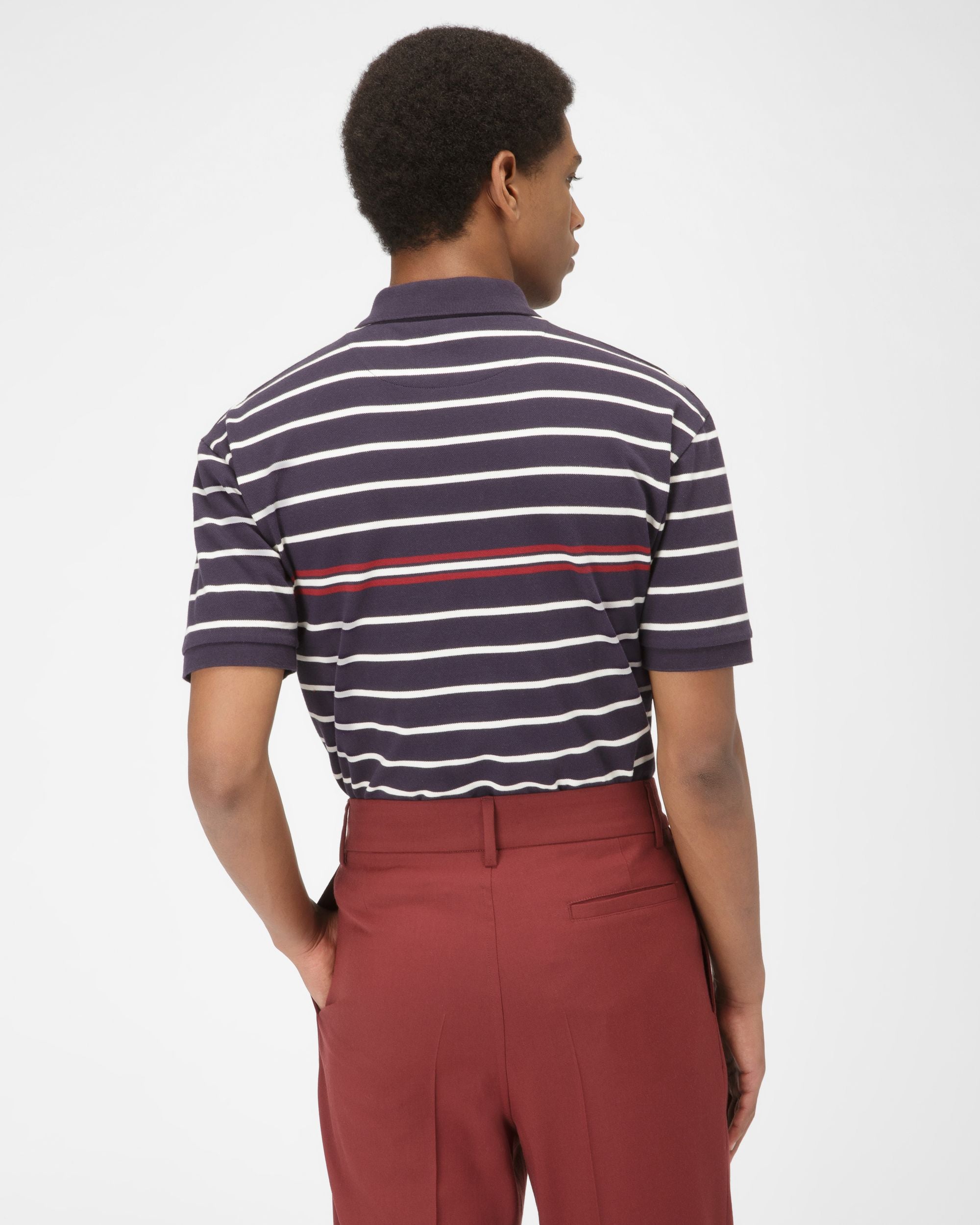 Polo En Coton Bleu Marine - Homme - Bally - 03