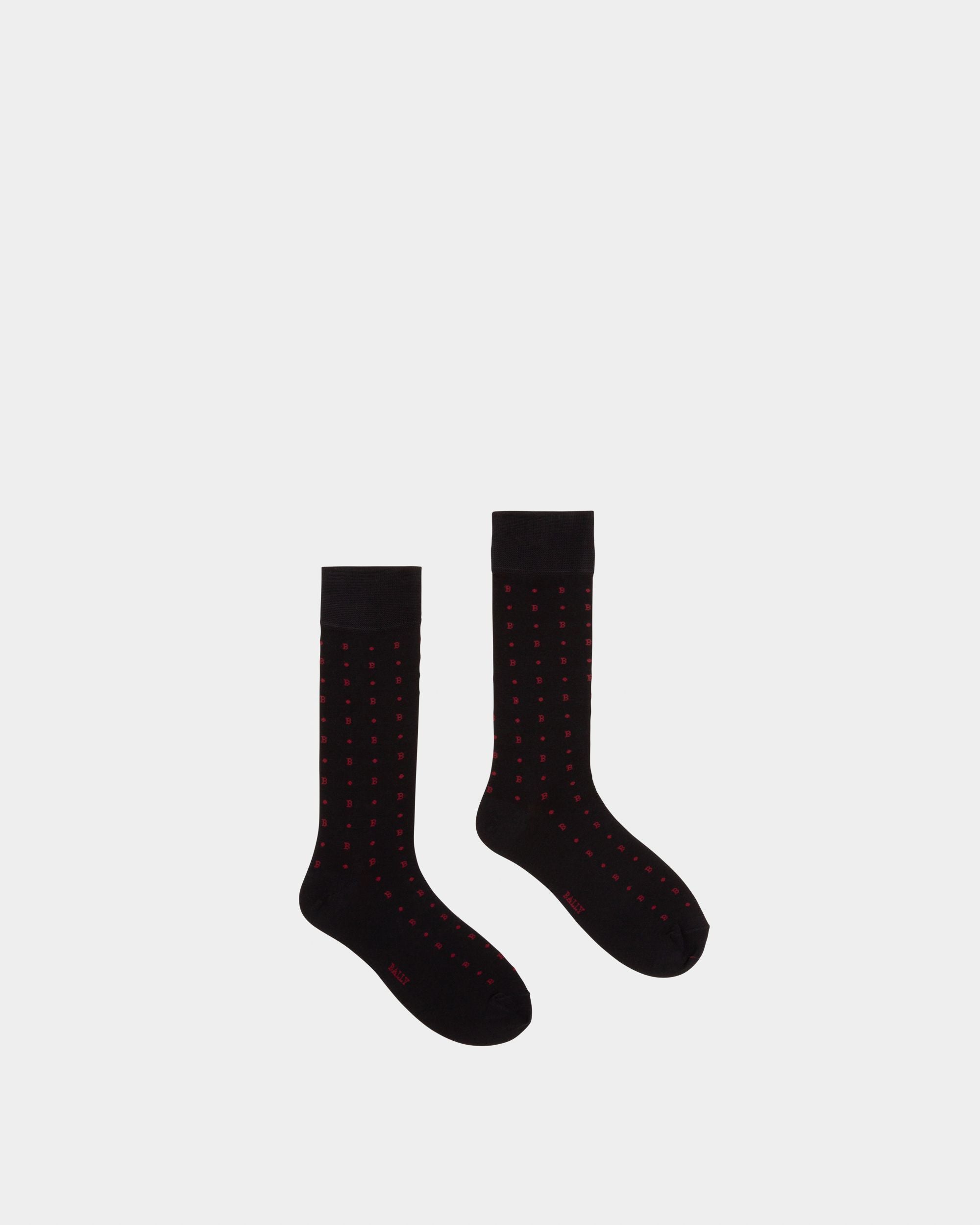 Chaussettes En Coton Rouge Bally Et Marine - Homme - Bally - 01