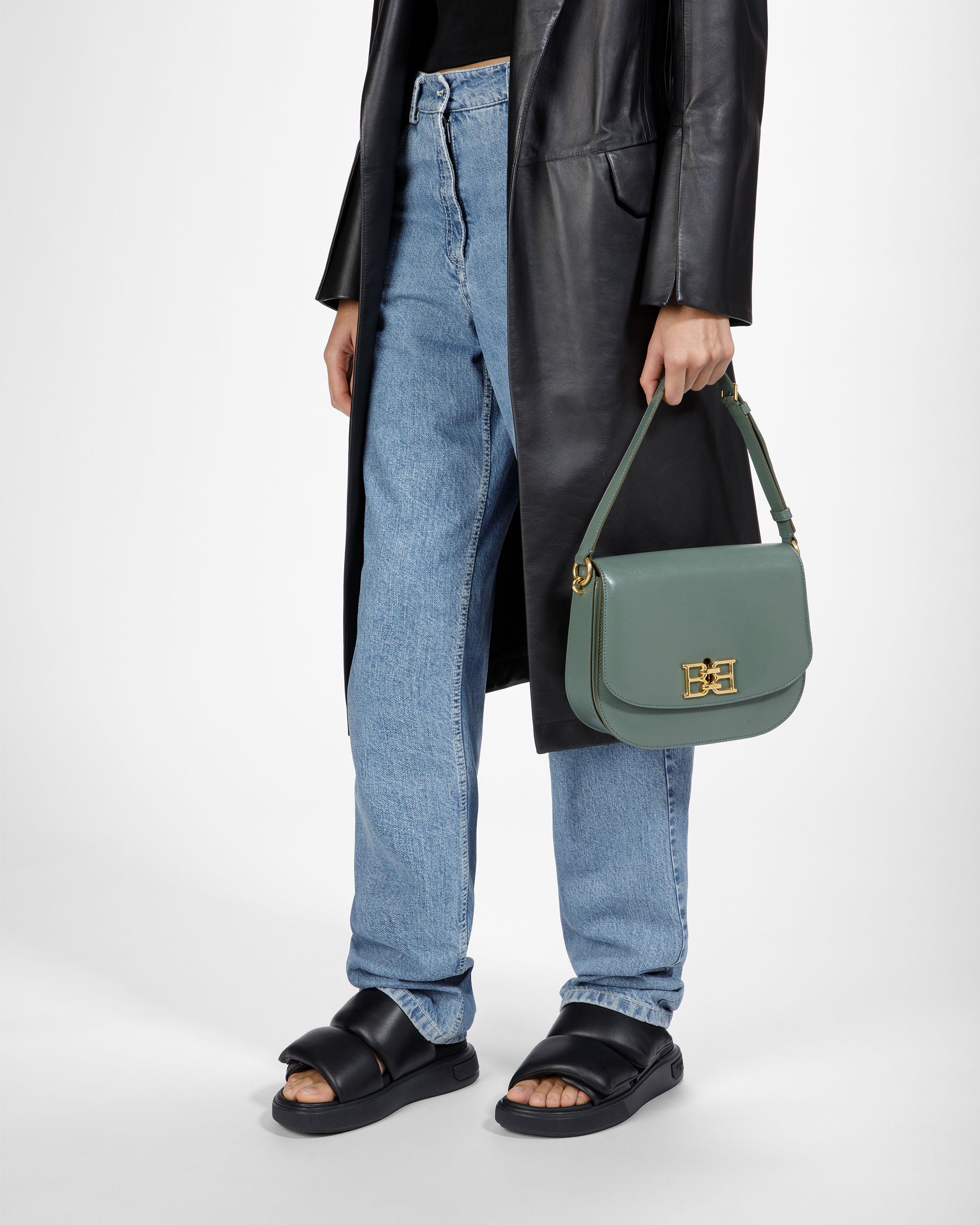 Beckie Borsa A Tracolla In Pelle Verde Salvia - Donna - Bally - 02