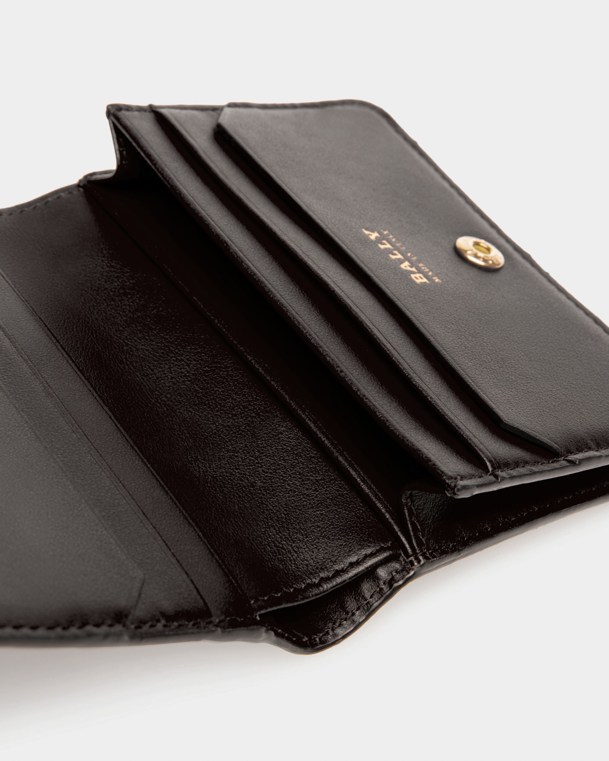 Lettes Porta Biglietti Da Visita In Pelle Nera - Donna - Bally - 04