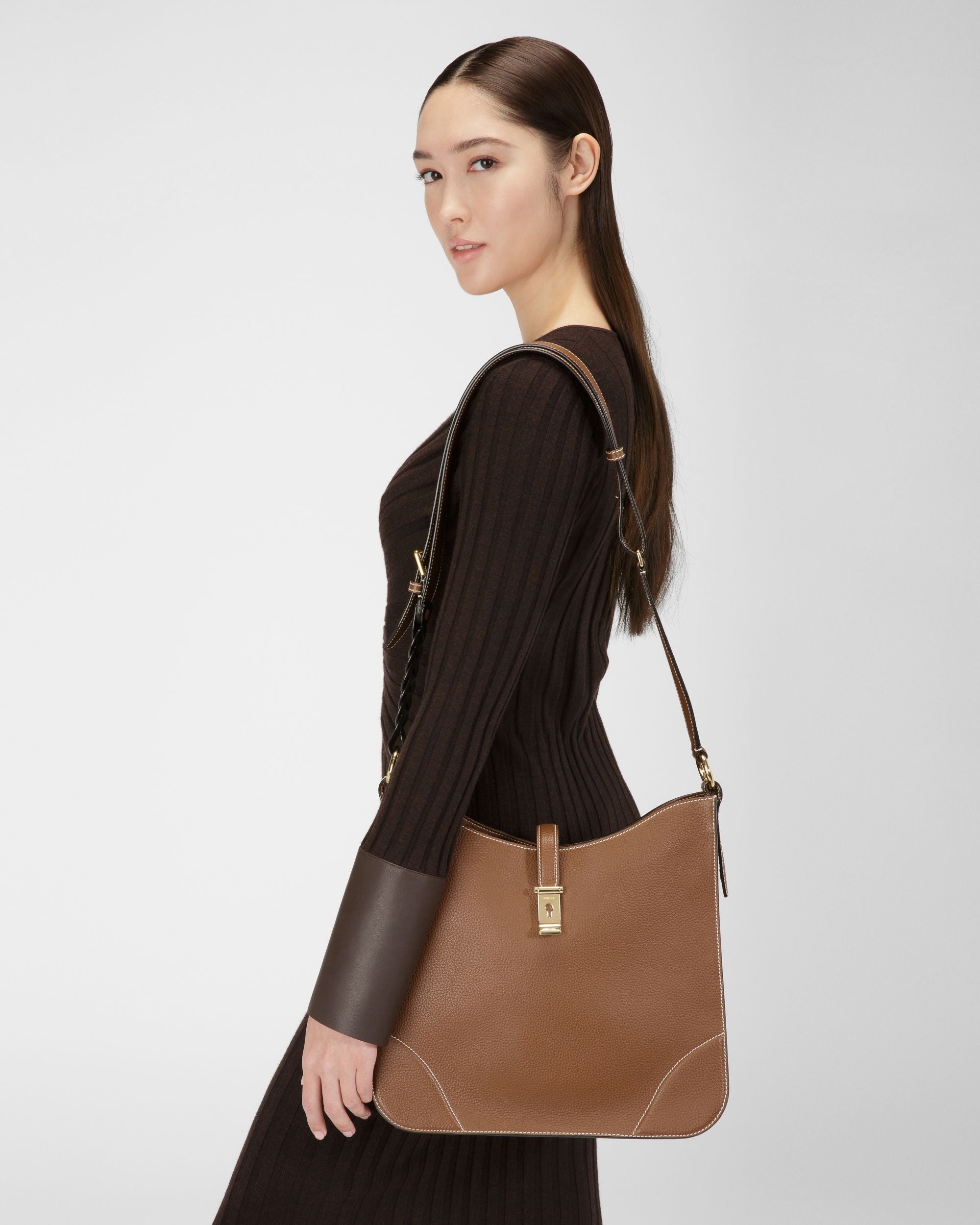 Lavynia Besace En Cuir Marron - Femme - Bally - 01