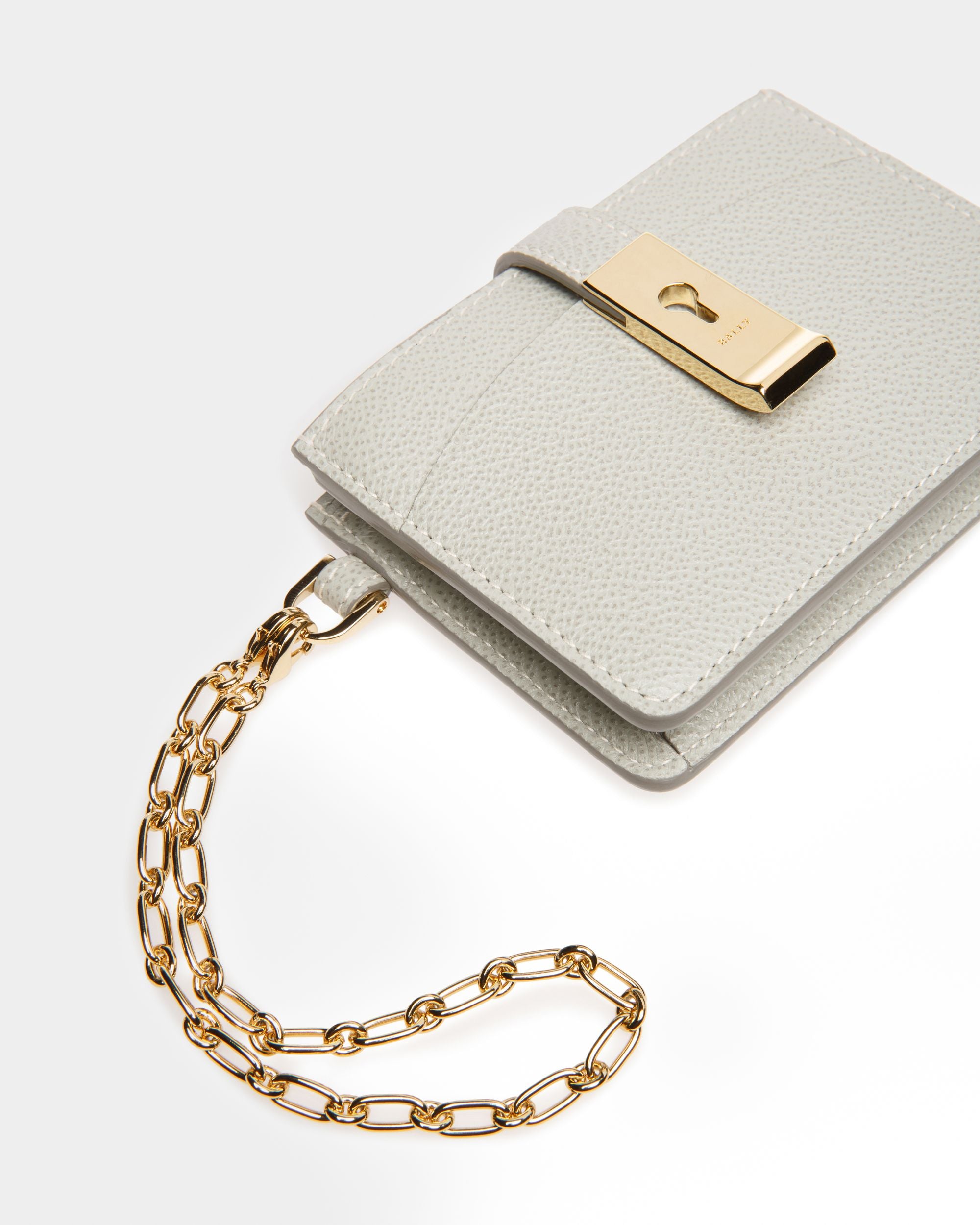 Ava Porte-Cartes En Cuir Bleu Clair - Femme - Bally - 04