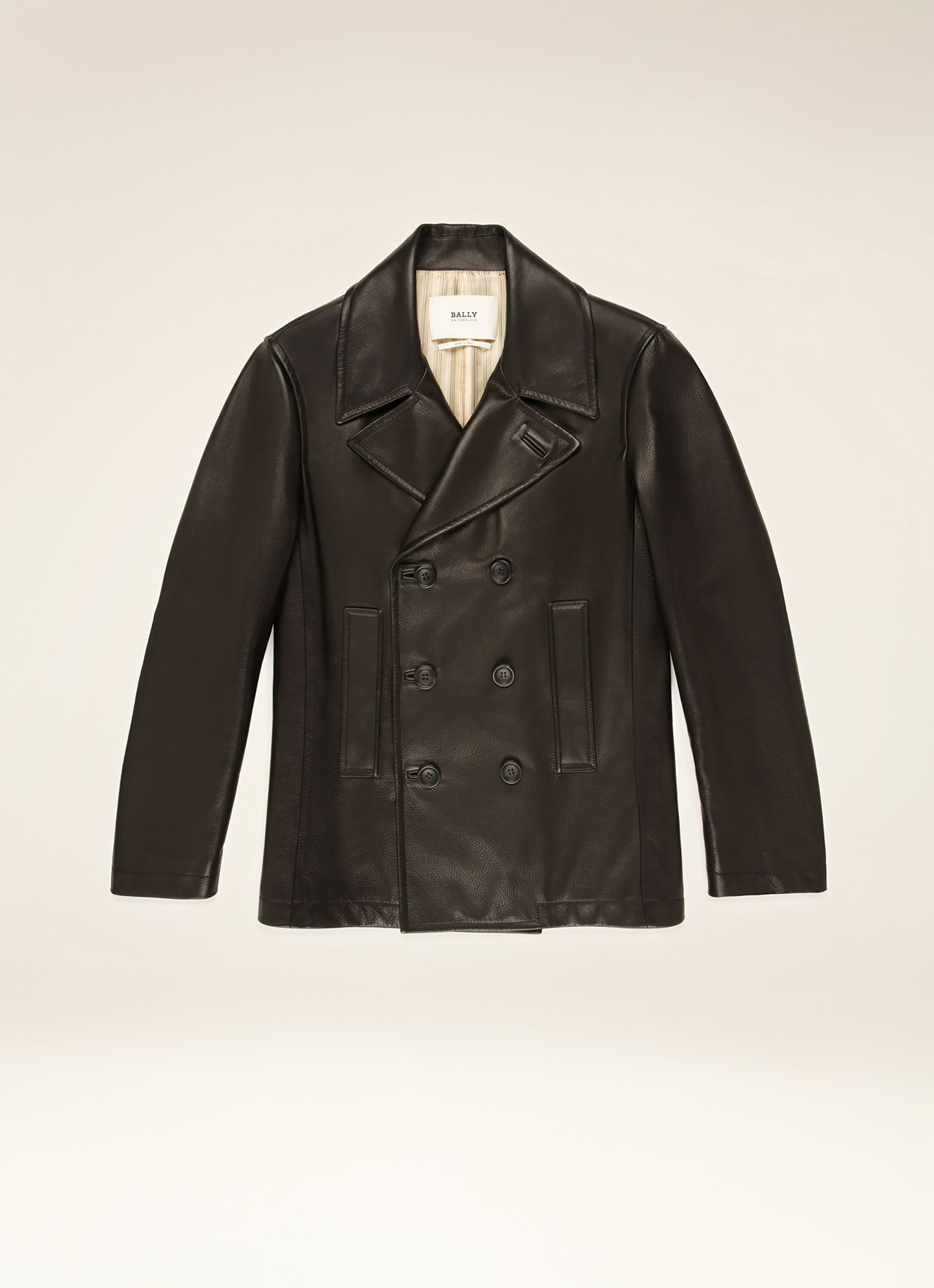 Zweireihiger Blazer Oberbekleidung Aus Schwarzem Leder - Herren - Bally - 01