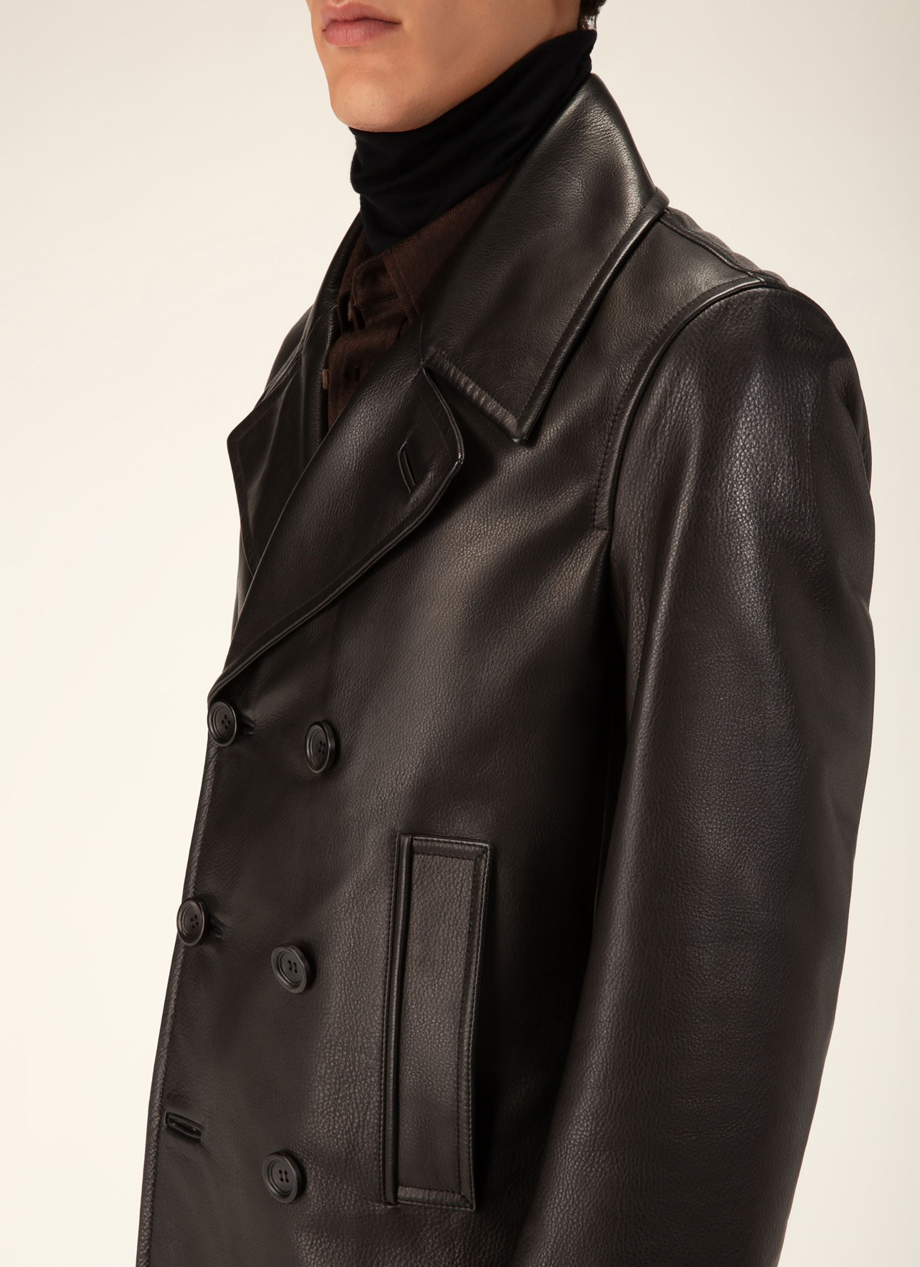 Zweireihiger Blazer Oberbekleidung Aus Schwarzem Leder - Herren - Bally - 02