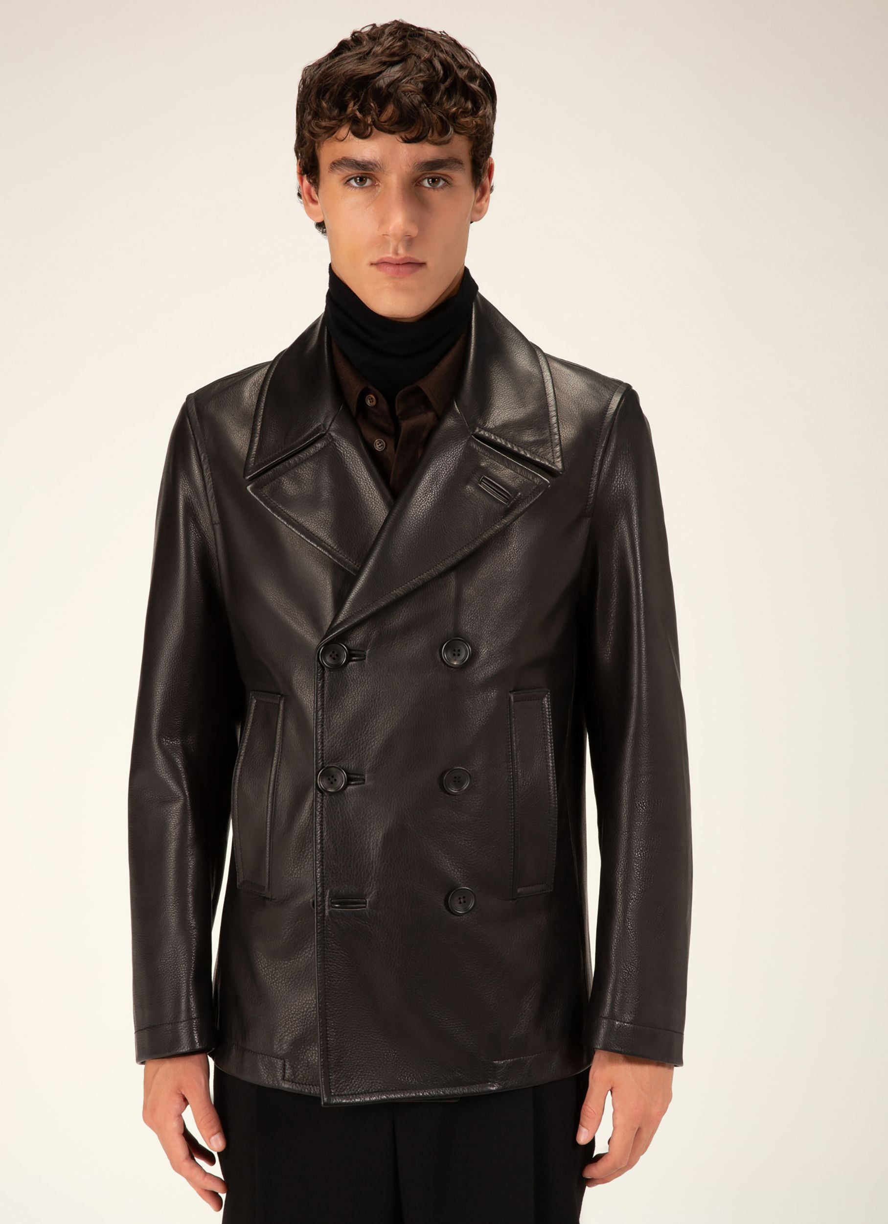 Zweireihiger Blazer Oberbekleidung Aus Schwarzem Leder - Herren - Bally - 03