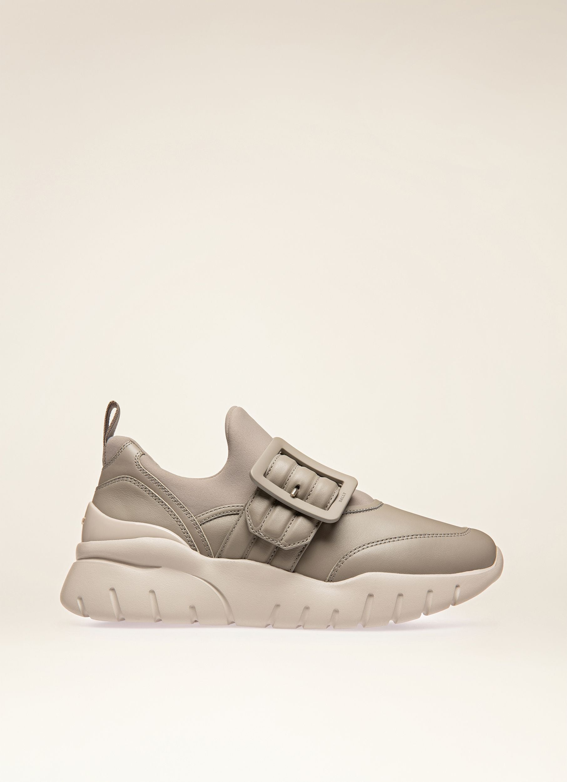Brinelle Sneakers En Cuir Gris Pierre - Femme - Bally - 01