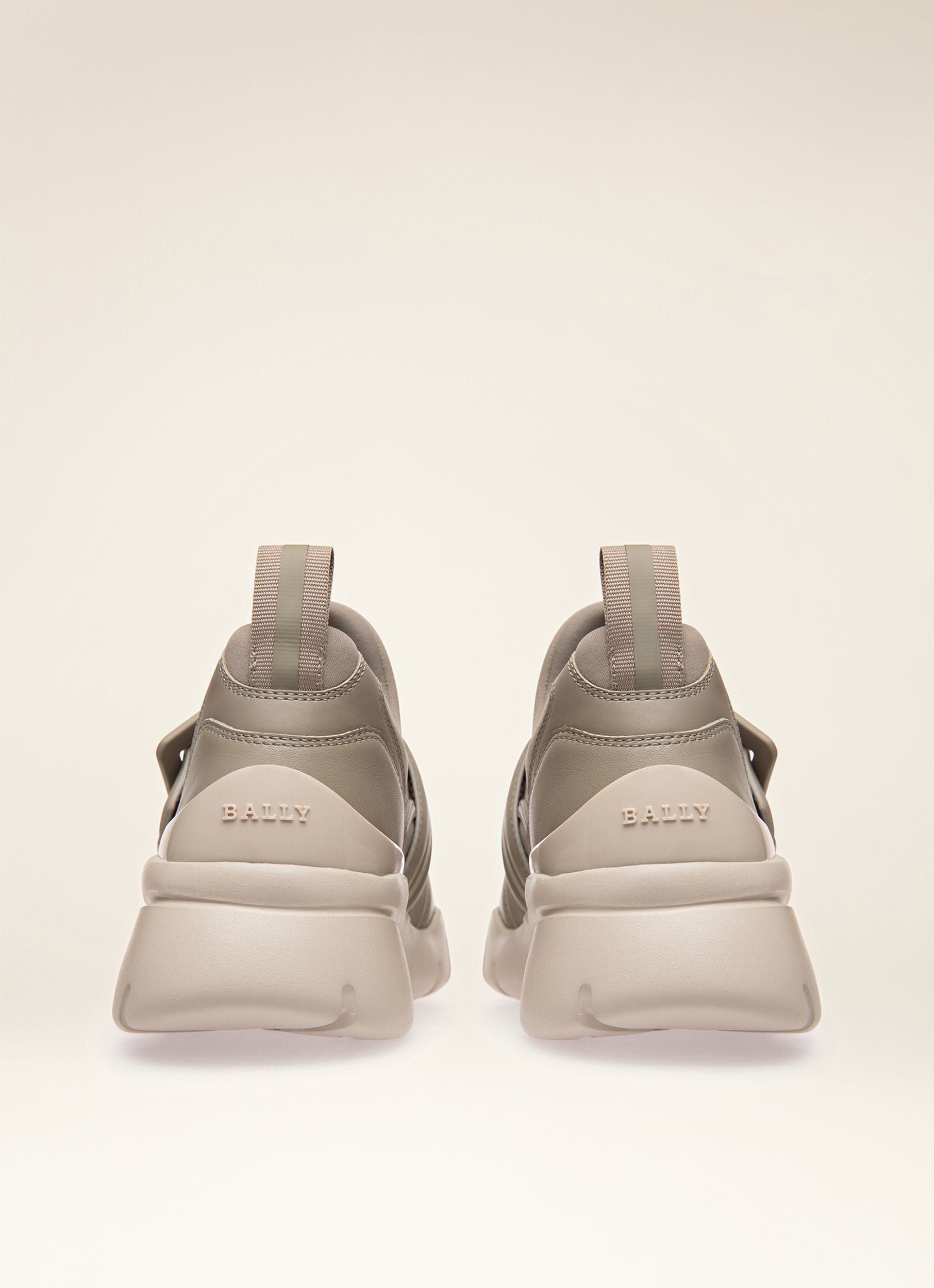 Brinelle Sneakers En Cuir Gris Pierre - Femme - Bally - 03