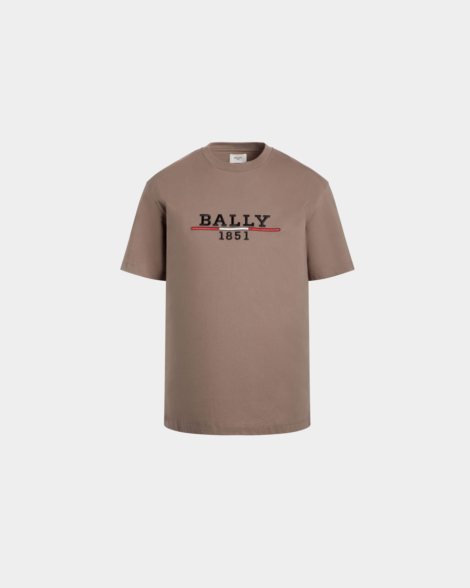 T-Shirt Aus Baumwollstrick In Braun - Herren - Bally - 01