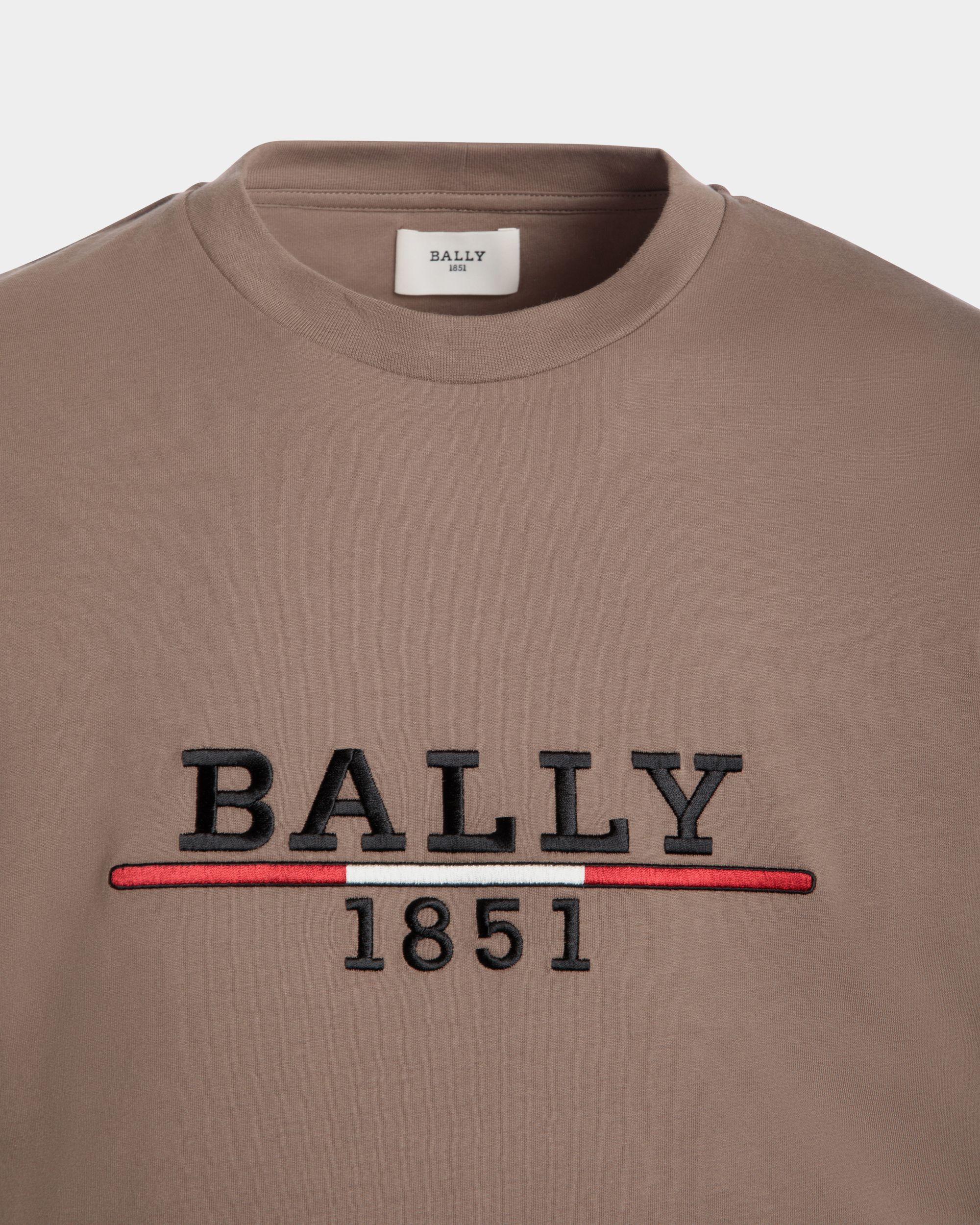 T-Shirt Aus Baumwollstrick In Braun - Herren - Bally - 02