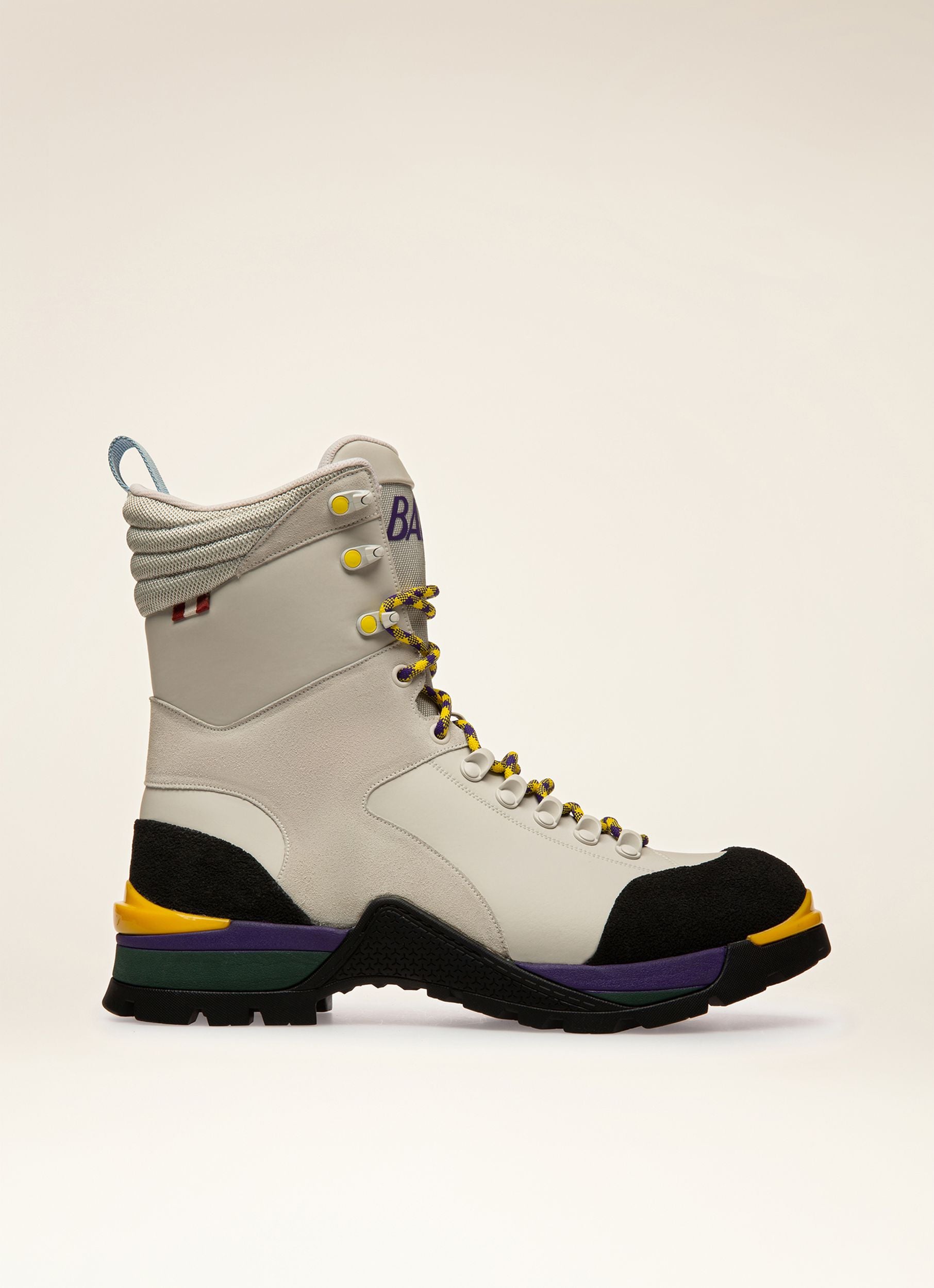 Bally Hike 1 Leather Hiking Boots In Dusty White - Men's - Bally - 01