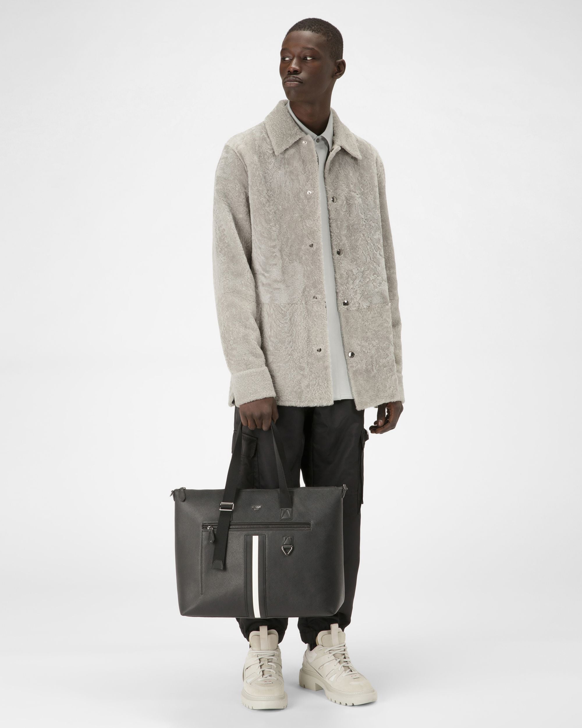 Madox Tote Bag In Pelle Riciclata Nera - Uomo - Bally - 02