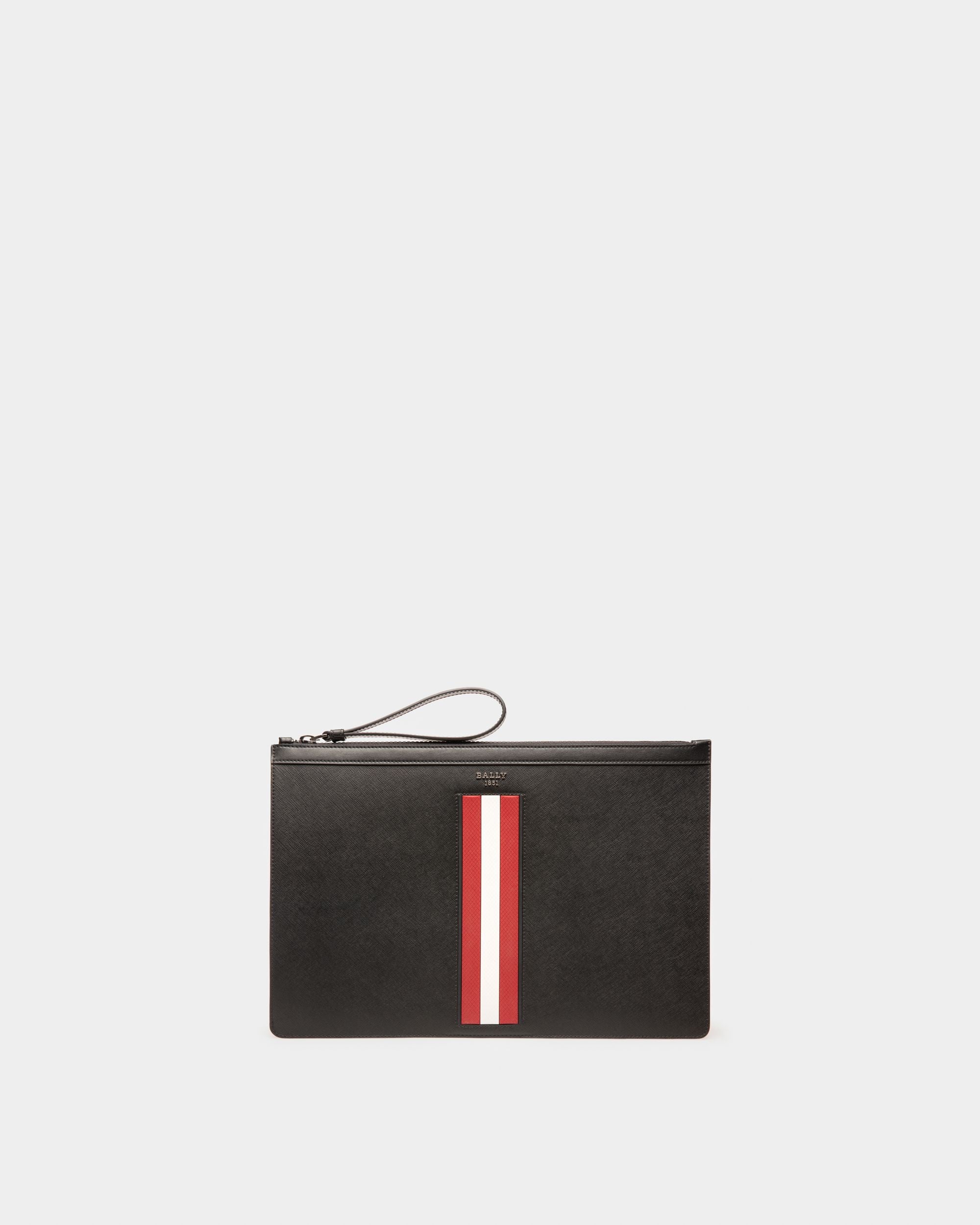 Bollis Large Pochette Aus Recyceltem Leder In Schwarz - Herren - Bally - 01