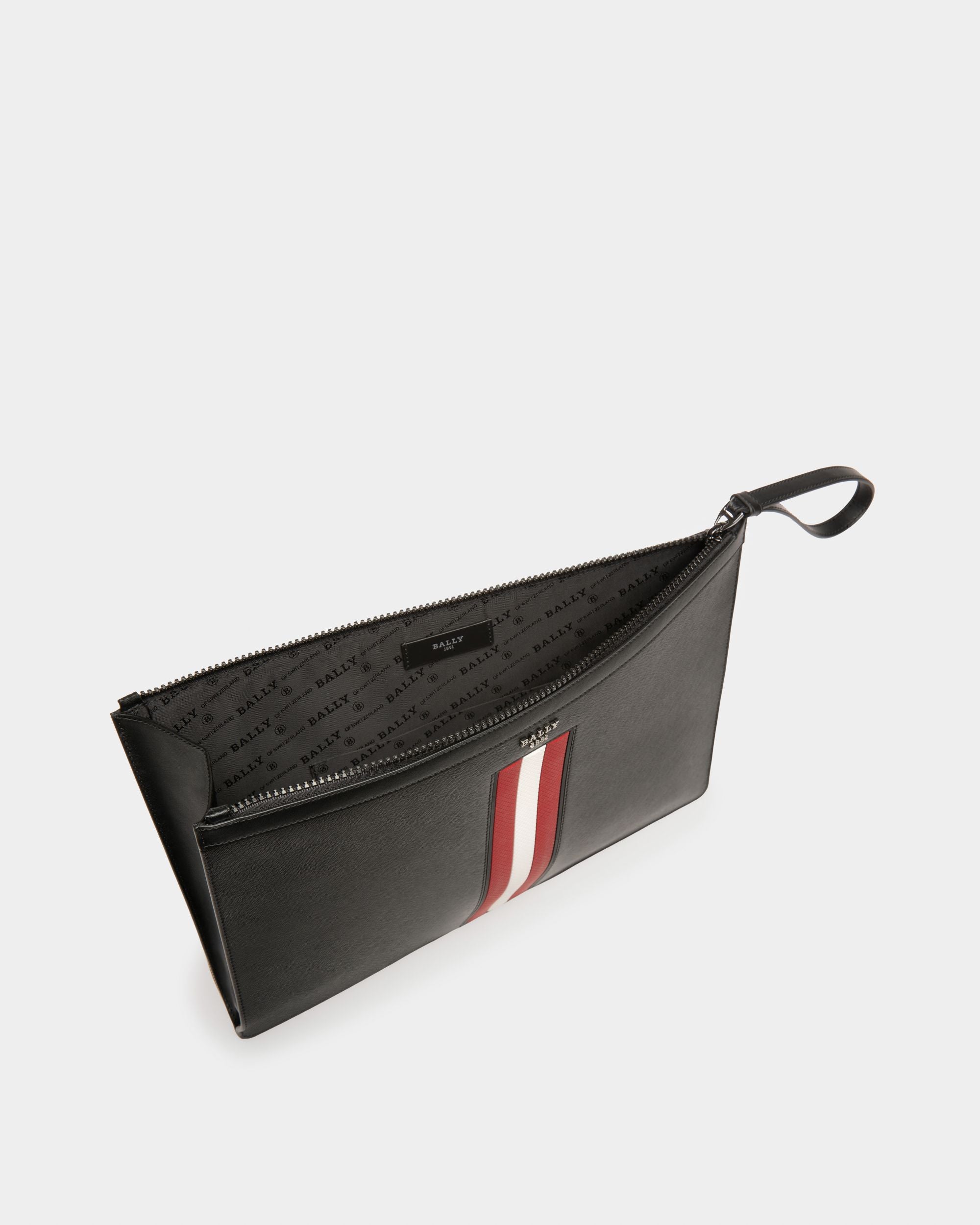 Bollis Large Pochette Aus Recyceltem Leder In Schwarz - Herren - Bally - 03