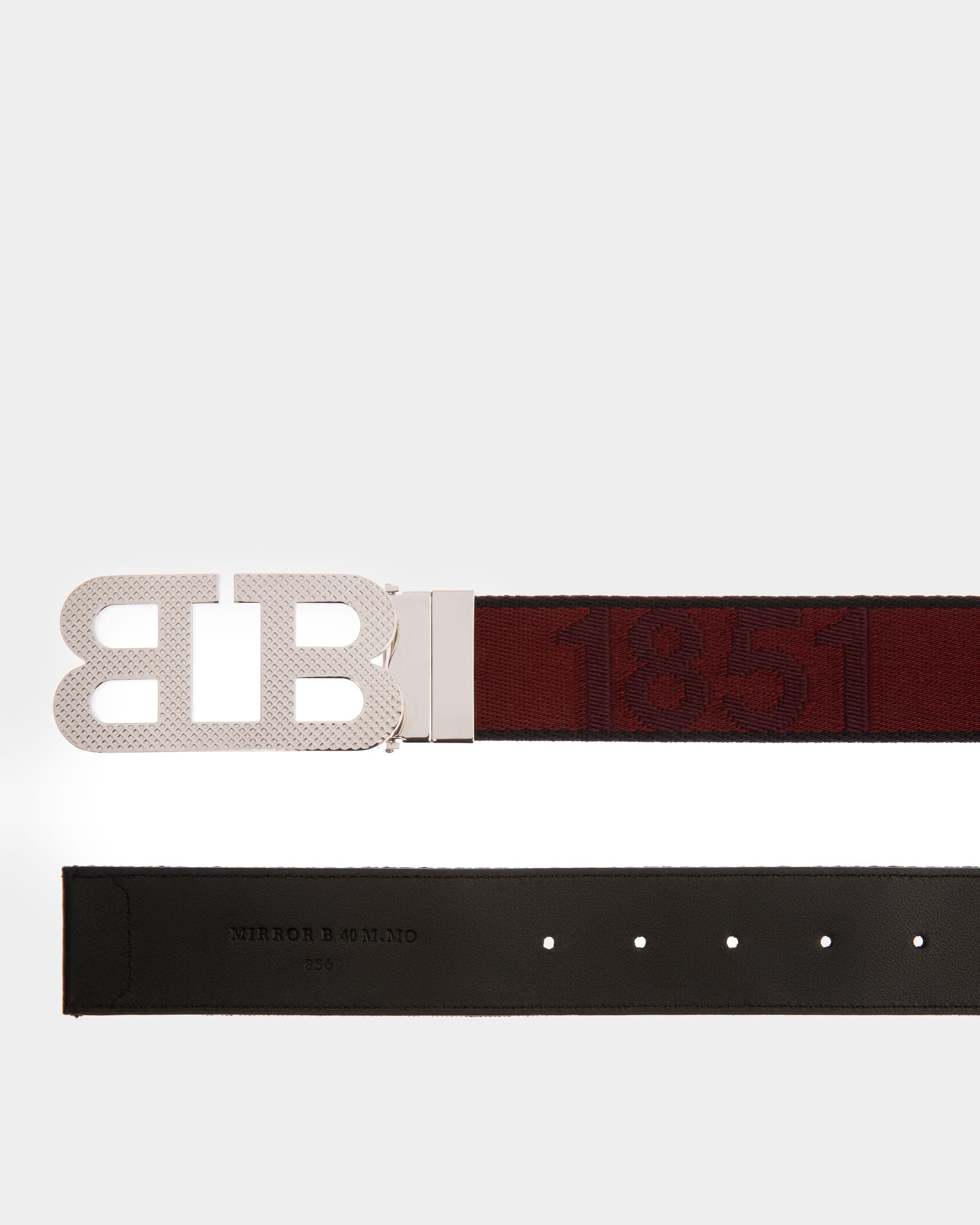 B-Mirror Ceinture En Tissu Rouge Héritage De 40 Mm - Homme - Bally - 02