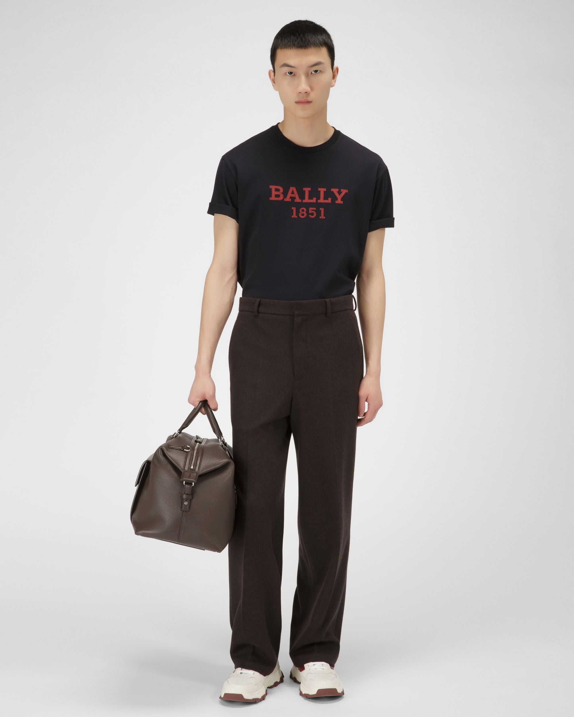 T-Shirt En Coton Bleu Marine - Homme - Bally - 04