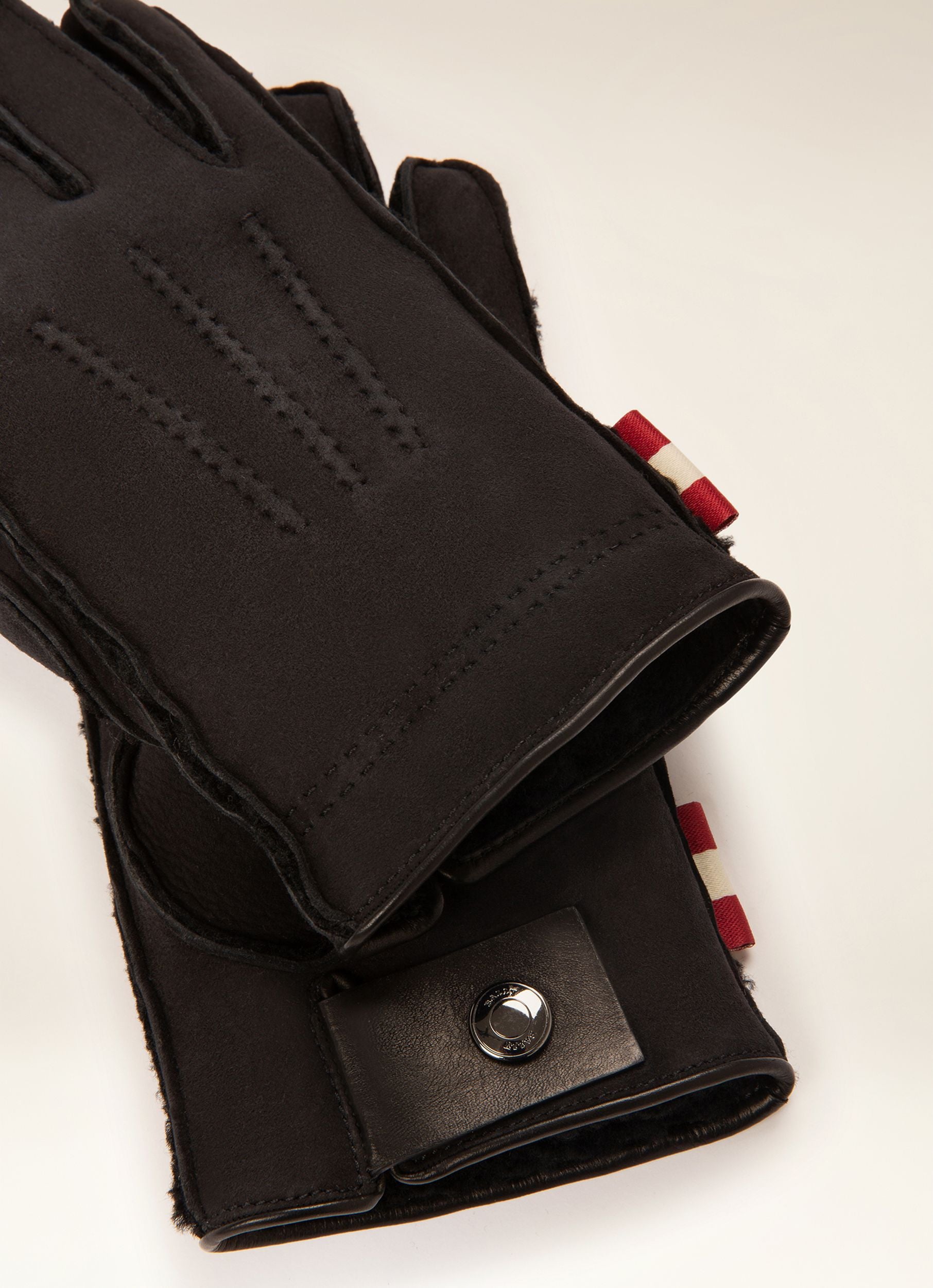 Gants En Mouton Retourné Noir - Homme - Bally - 02
